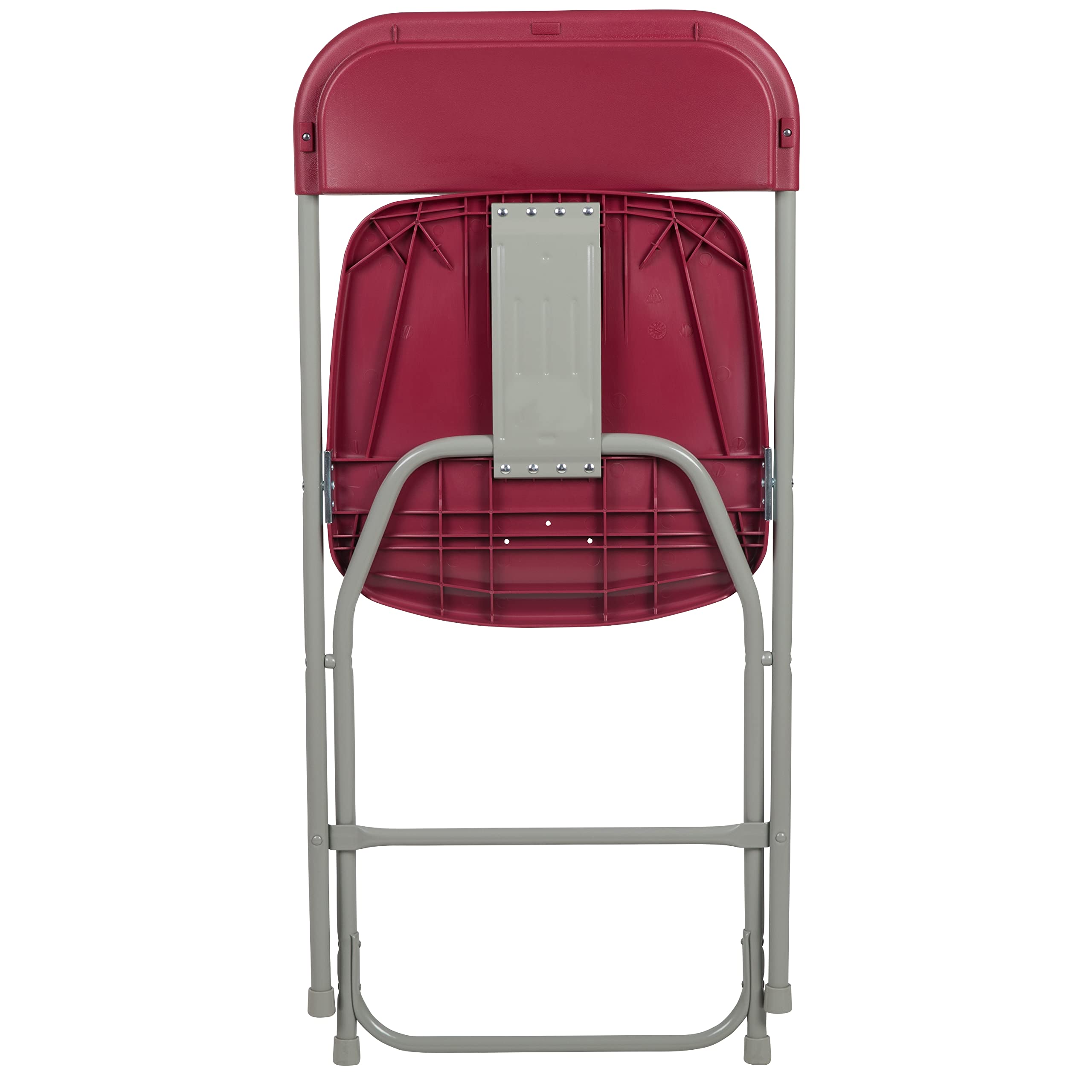EMMA + OLIVER 4-Pack Red Plastic Folding Chairs - 650LB Weight Capacity, Lightweight & Comfortable Event Chairs for Parties, Weddings, Picnics, and Outdoor Gatherings