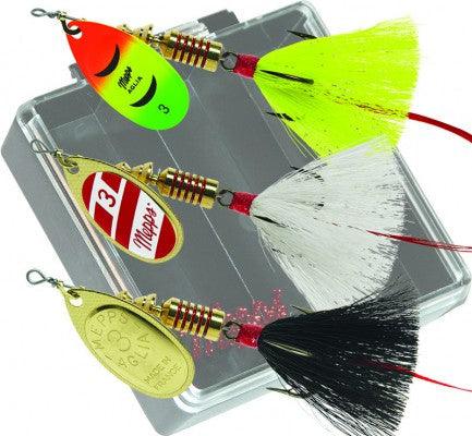 Mepps Bass Pocket Pac #3 Aglia Dressed Inline Spinners - Premium Fishing Lures for Bass, Trout & Panfish - Ideal for Freshwater & Saltwater Fishing