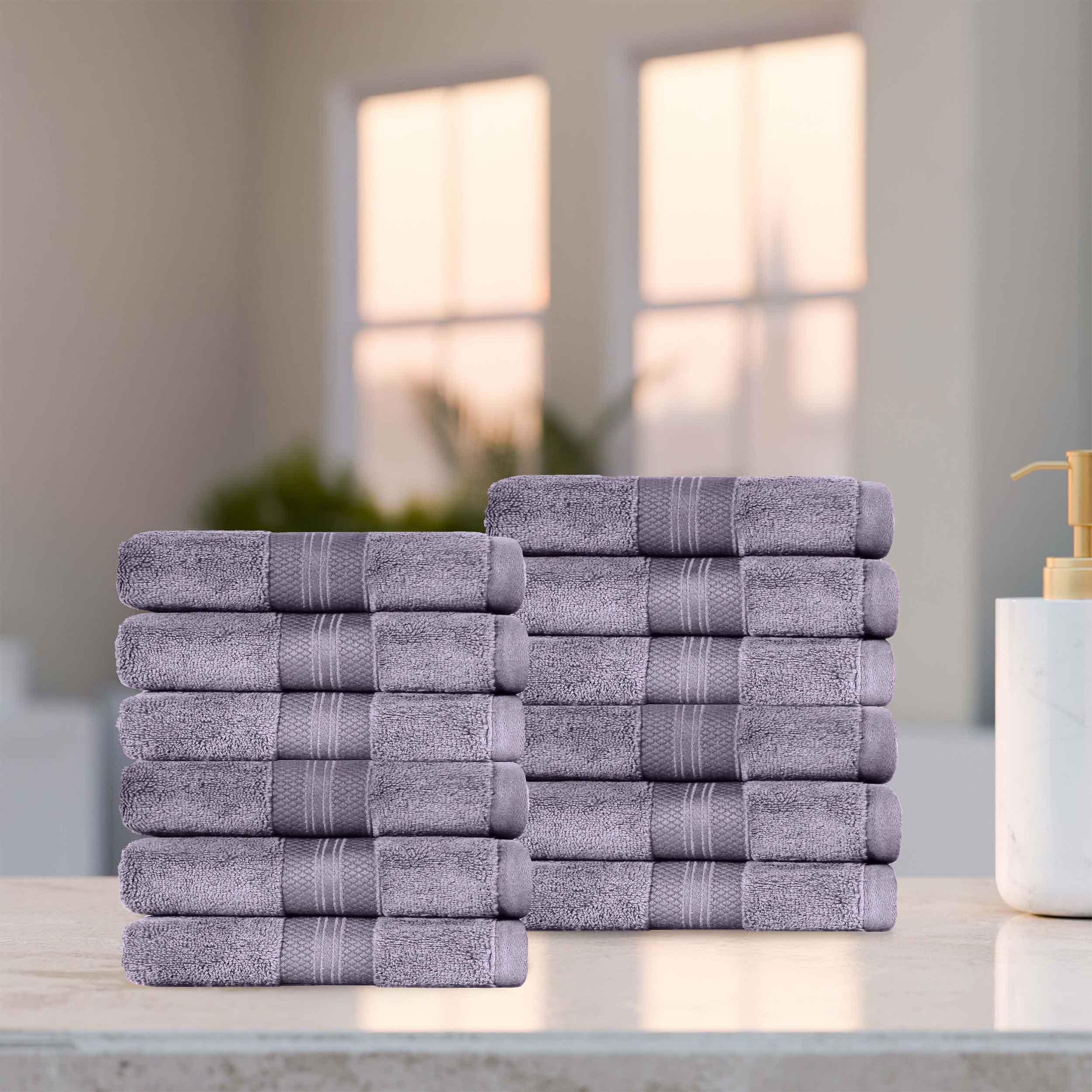 Premium 12-Piece Turkish Cotton Face Towel Set - Ultra Soft, Absorbent & Quick-Drying - Perfect for Spa, Gym, Travel & Daily Skincare Routine