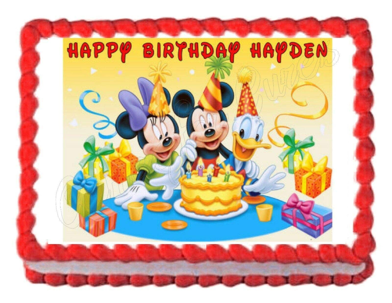 Mickey Mouse Edible Cake Topper - Food Safe Printed Image for Birthday Cakes, Cupcakes & Desserts - Perfect for Disney Themed Parties & Celebrations