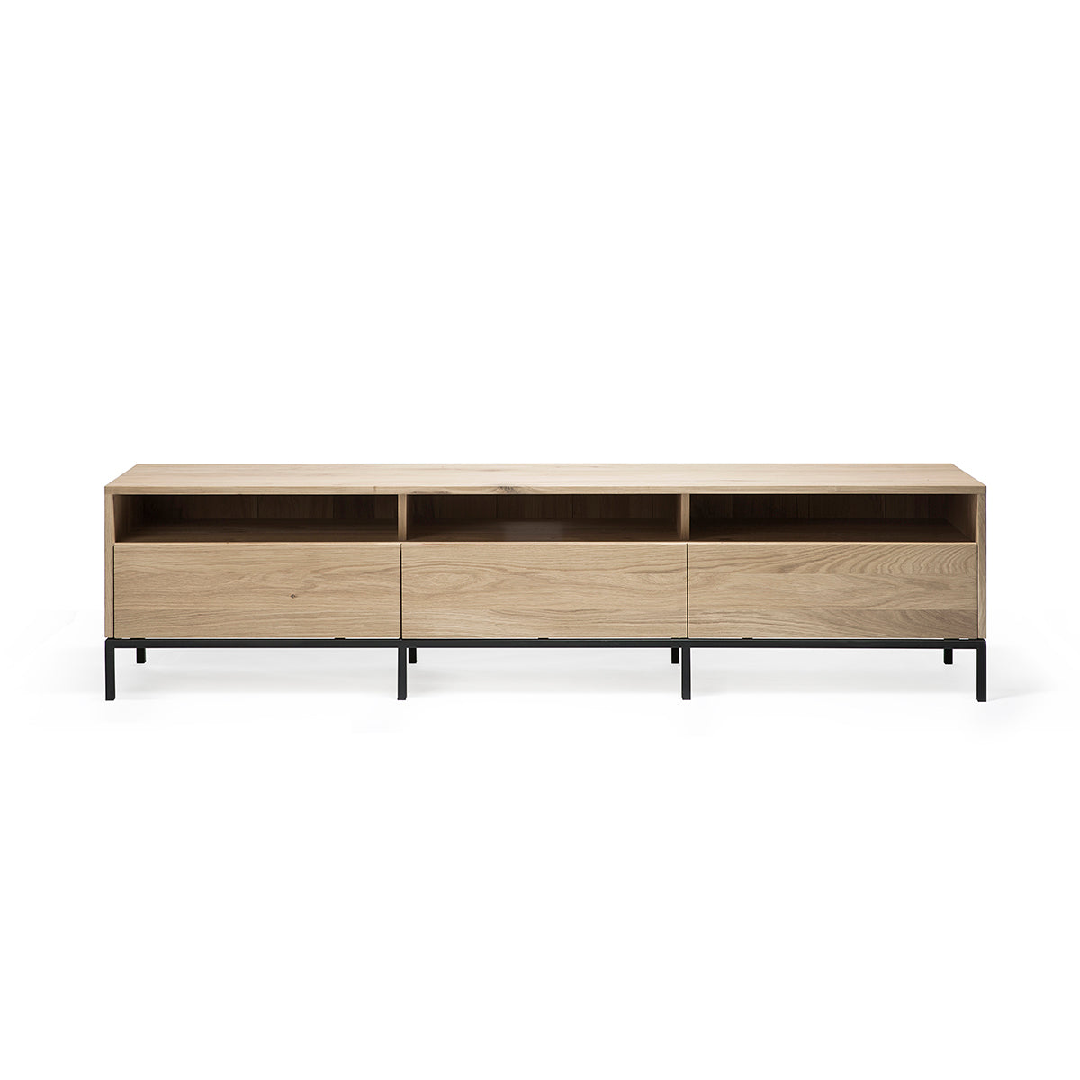 Modern 3 Door TV Stand with Storage - Ligna Solid Wood Entertainment Center for Living Room, Bedroom & Home Theater
