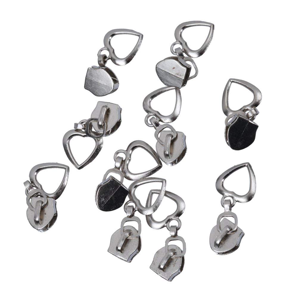 10pcs Heart-Shaped Zipper Pullers - Cute Zipper Sliders & Teeth Repair Kit for Bags, Jackets & Luggage - Easy DIY Zipper Replacement & Fix