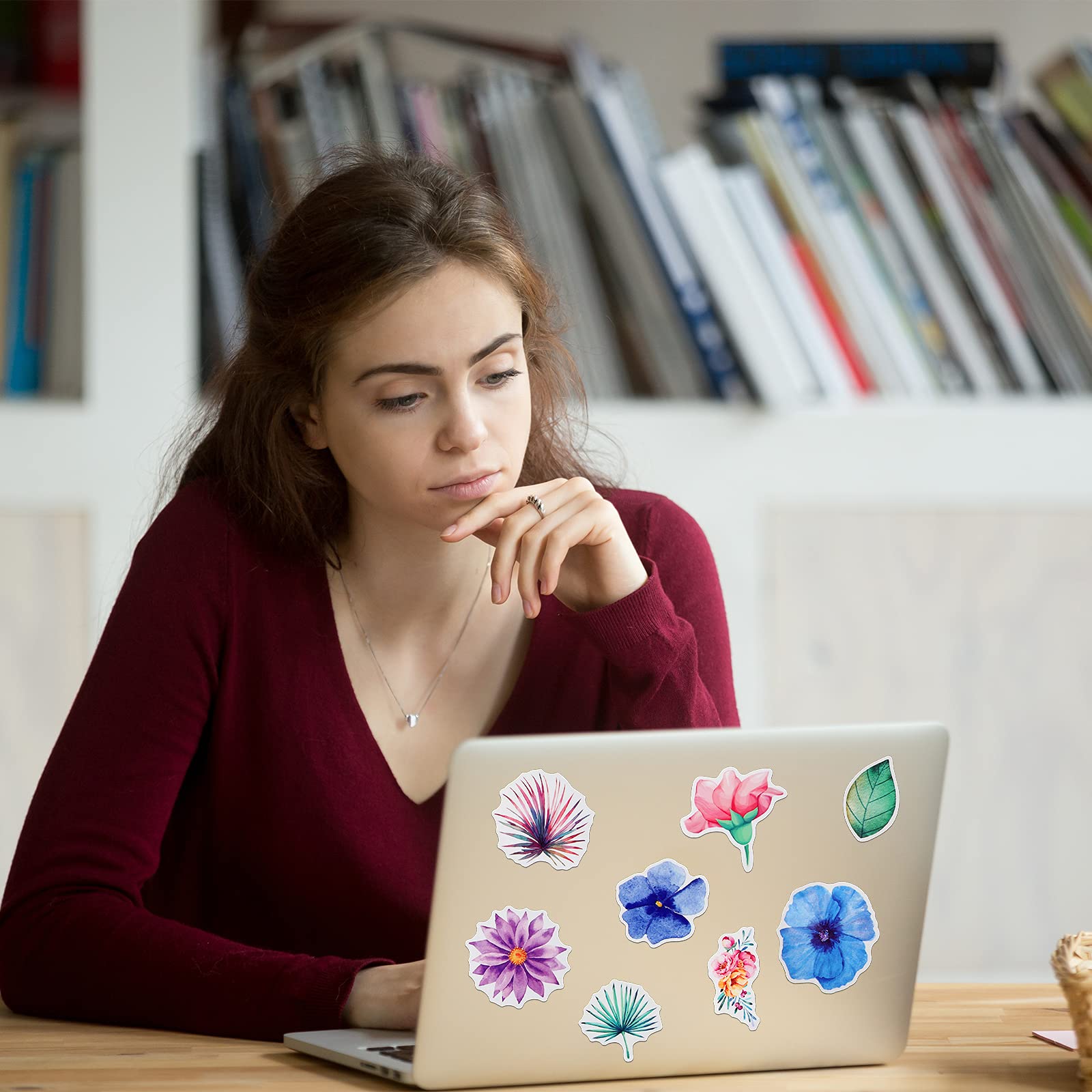 120 Pieces Waterproof Flower Stickers - Vinyl Decals for Water Bottles, Phones, Laptops, Skateboards & Scrapbooks - Cute Floral Designs for Kids, Teens & Adults - Perfect for DIY Crafts, School Projects & Personalizing Belongings