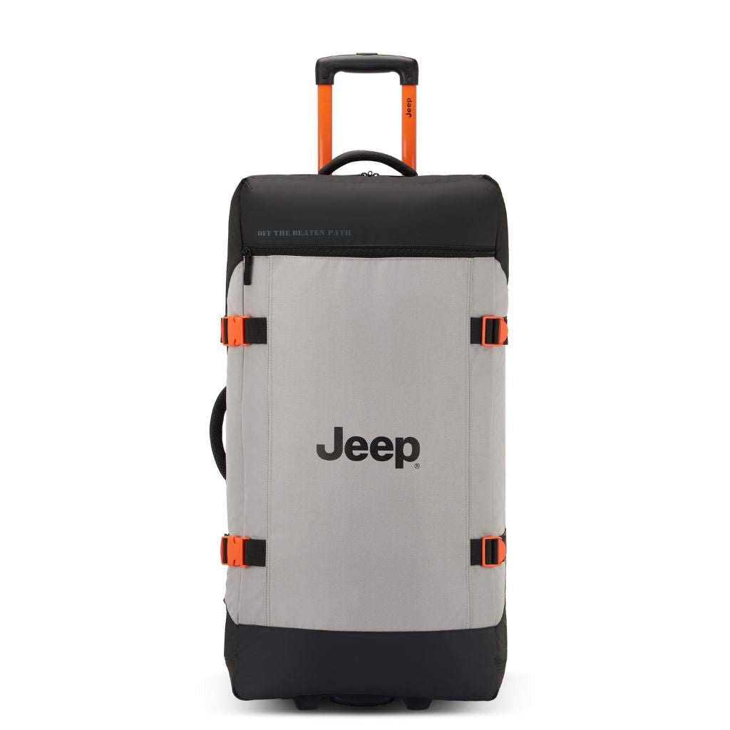 Jeep 2 Wheel 32-Inch Rolling Duffle Bag - Waterproof Grey Drizzle Design for Travel, Gym & Outdoor Adventures | Large Capacity Luggage for Men & Women