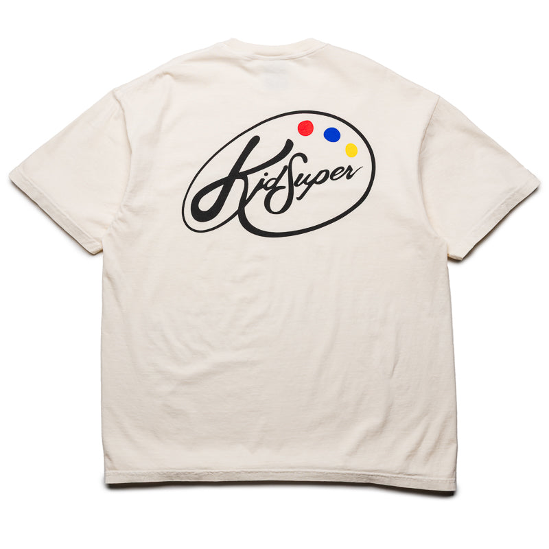 KidSuper Paint Palette Graphic Tee - Cream Color Cotton T-Shirt for Boys & Girls - Perfect for Art Class, Creative Play & Casual Wear