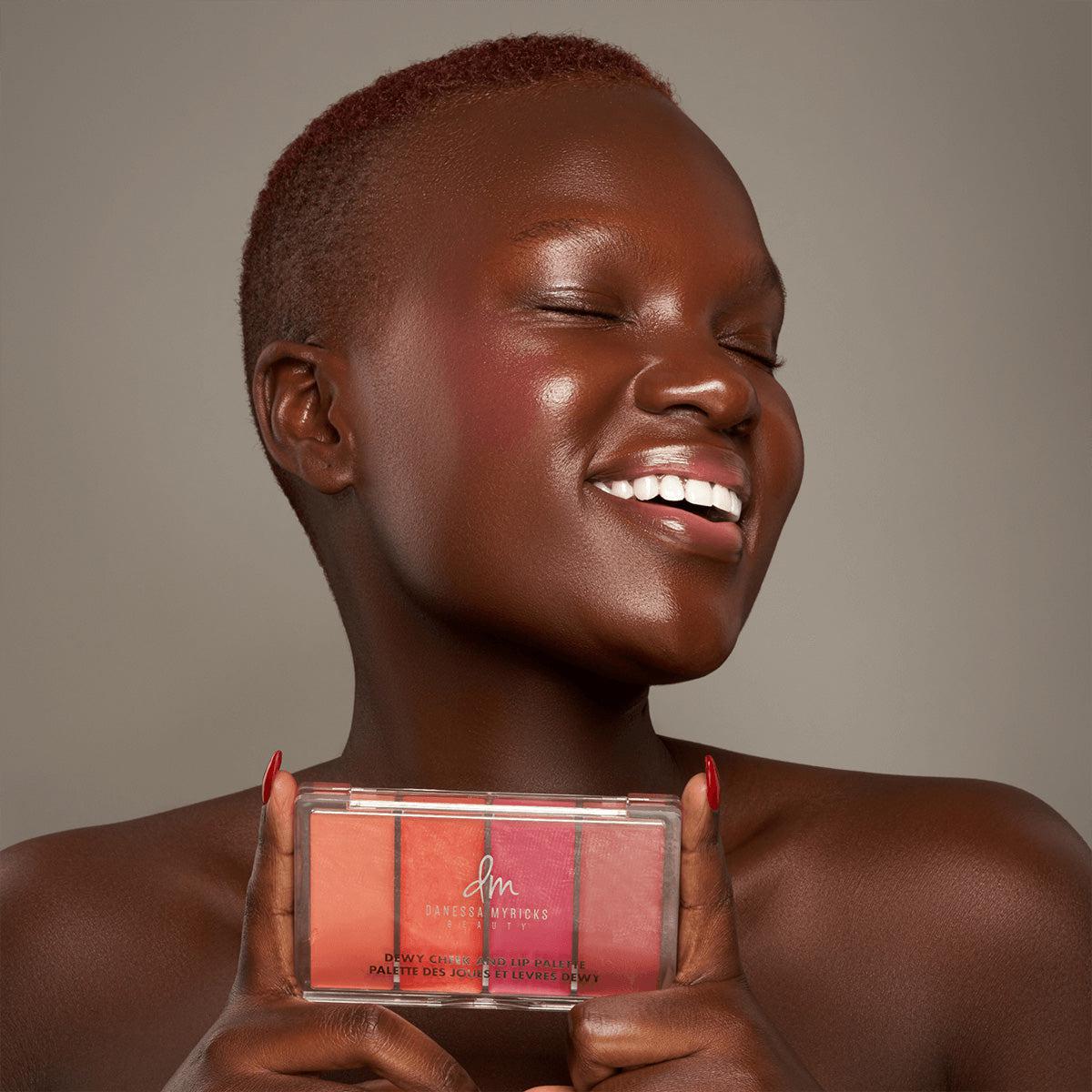 Danessa Myricks Beauty Dewy Cheek & Lip Palette - Cream Blush & Lip Tint for Natural Glow - Perfect for Everyday Makeup & On-The-Go Touch Ups