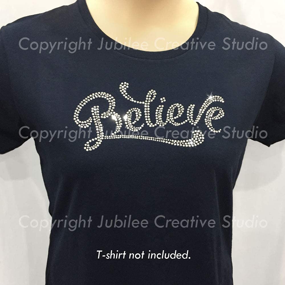 JCS Rhinestones Iron-On Crystal Transfers - Bold & Sparkly DIY Embellishments for T-Shirts, Jeans & Denim Jackets