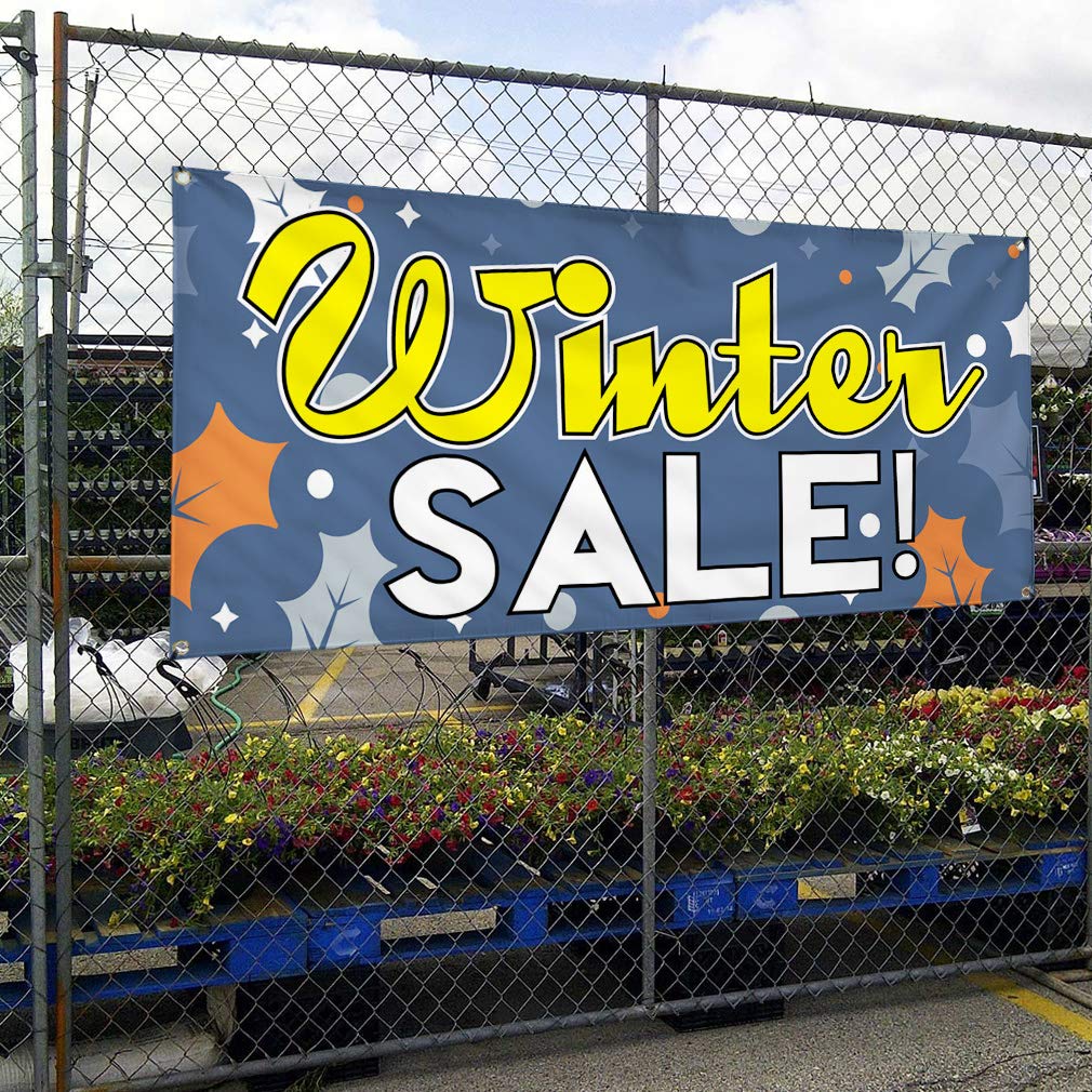 Premium Vinyl Banner - 48x96 Inches with 8 Grommets | Heavy-Duty Weatherproof Outdoor Sign for Business Advertising, Yard Sales & Events | Winter Special - Multiple Sizes Available | Perfect for Storefronts, Trade Shows & Construction Sites