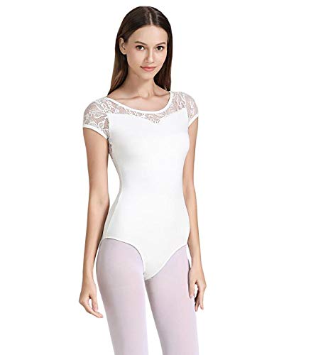 Women's Ballet Leotard - Short Sleeve Dance Bodysuit for Girls & Adults - Perfect for Ballet Class, Dance Practice & Performance
