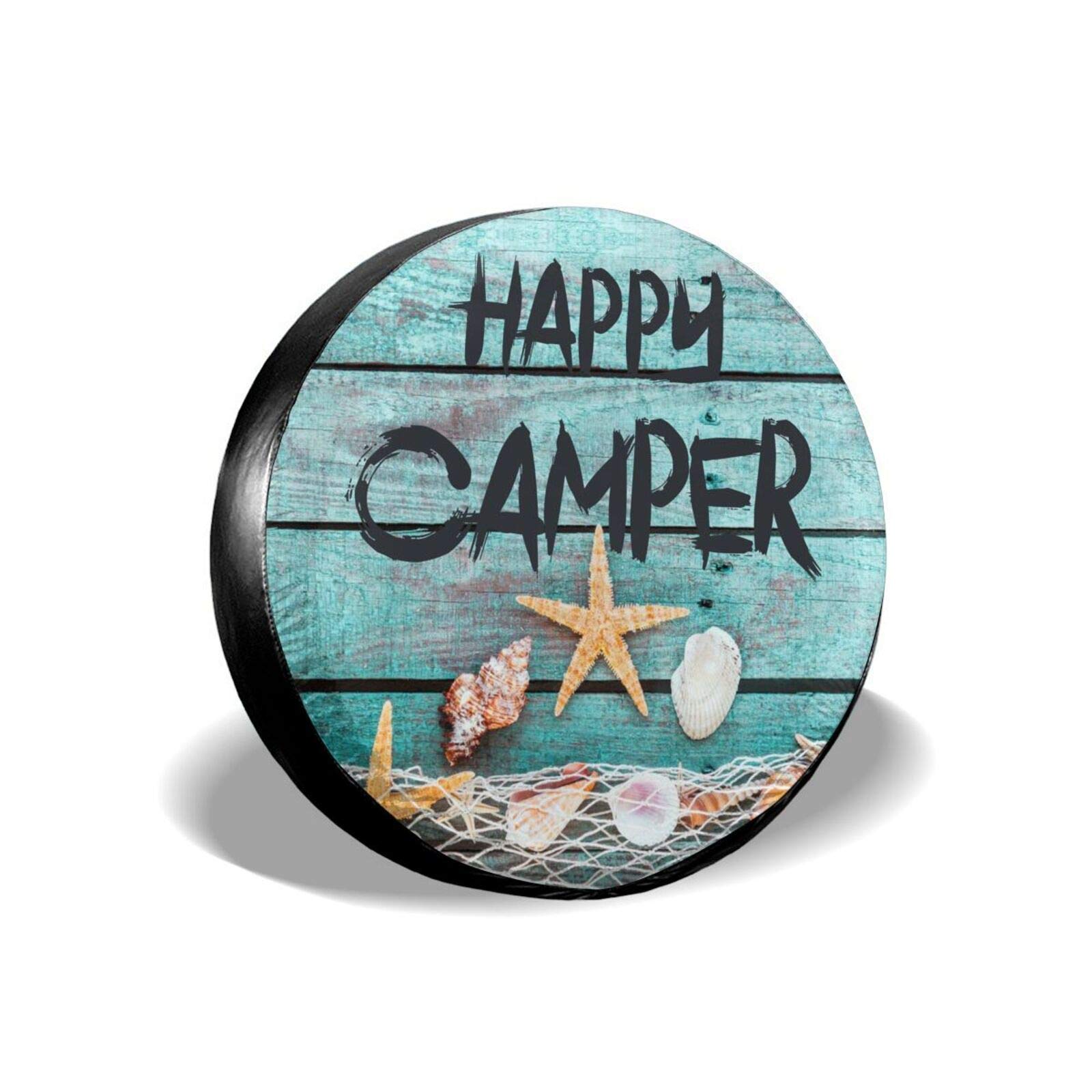 Waterproof UV-Resistant Shell & Starfish Spare Tire Cover - Fits 14 Inch Wheels for Trailers, RVs, SUVs & Most Vehicles | Beach-Themed Protection for Road Trips & Coastal Adventures