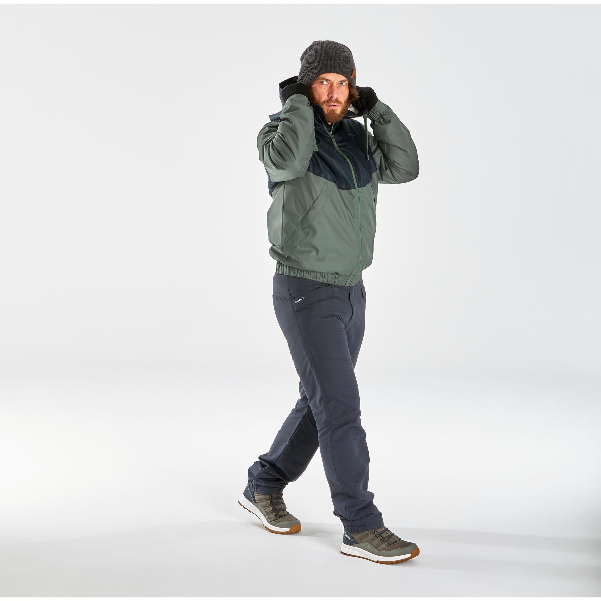Quechua SH100 Waterproof Winter Jacket for Men - Lightweight Insulated Cold Weather Coat for Hiking, Skiing & Outdoor Activities