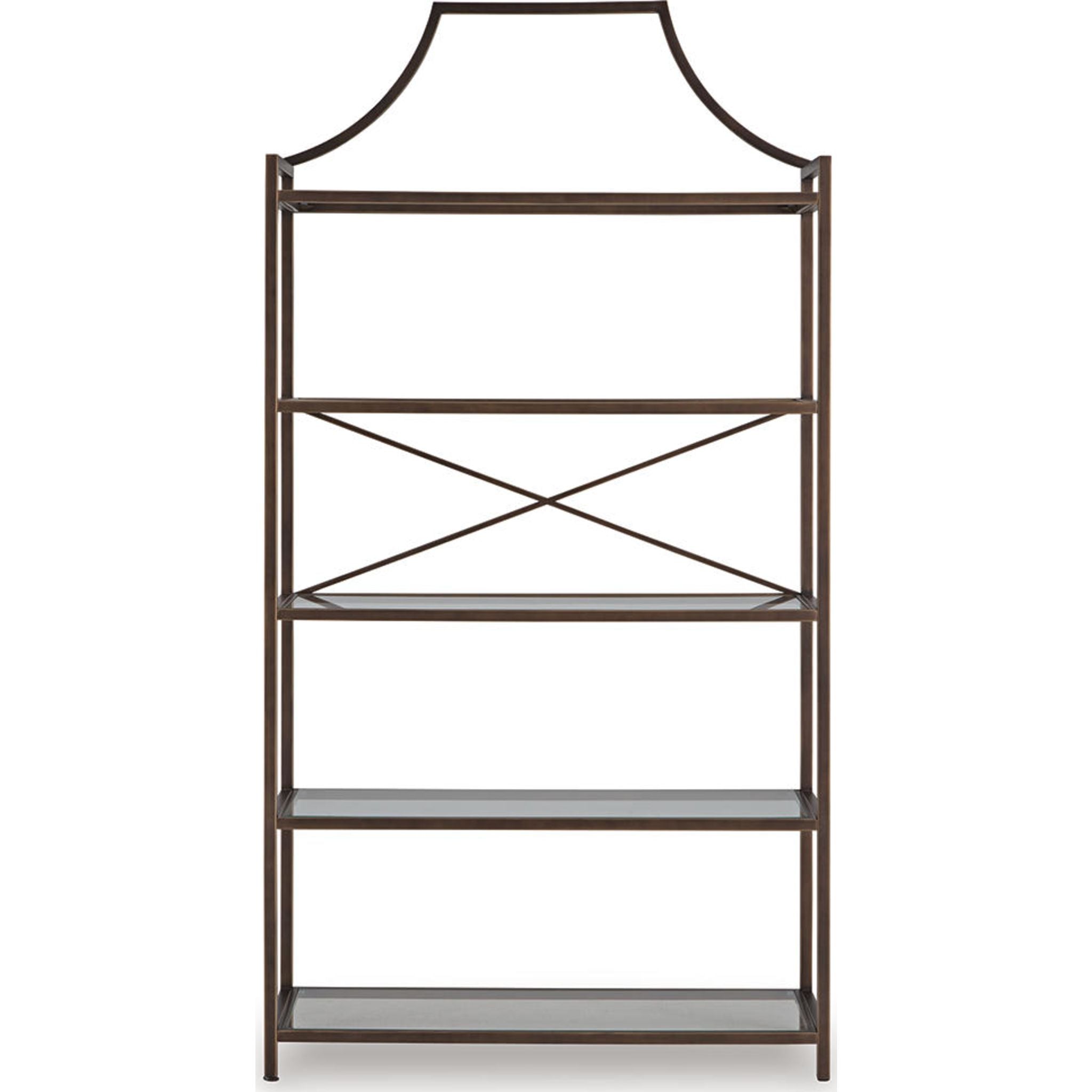 Bernonly Bookcase - Antique Bronze Finish Bookshelf for Home & Office Decor | Stylish Storage for Books, Decor & Essentials