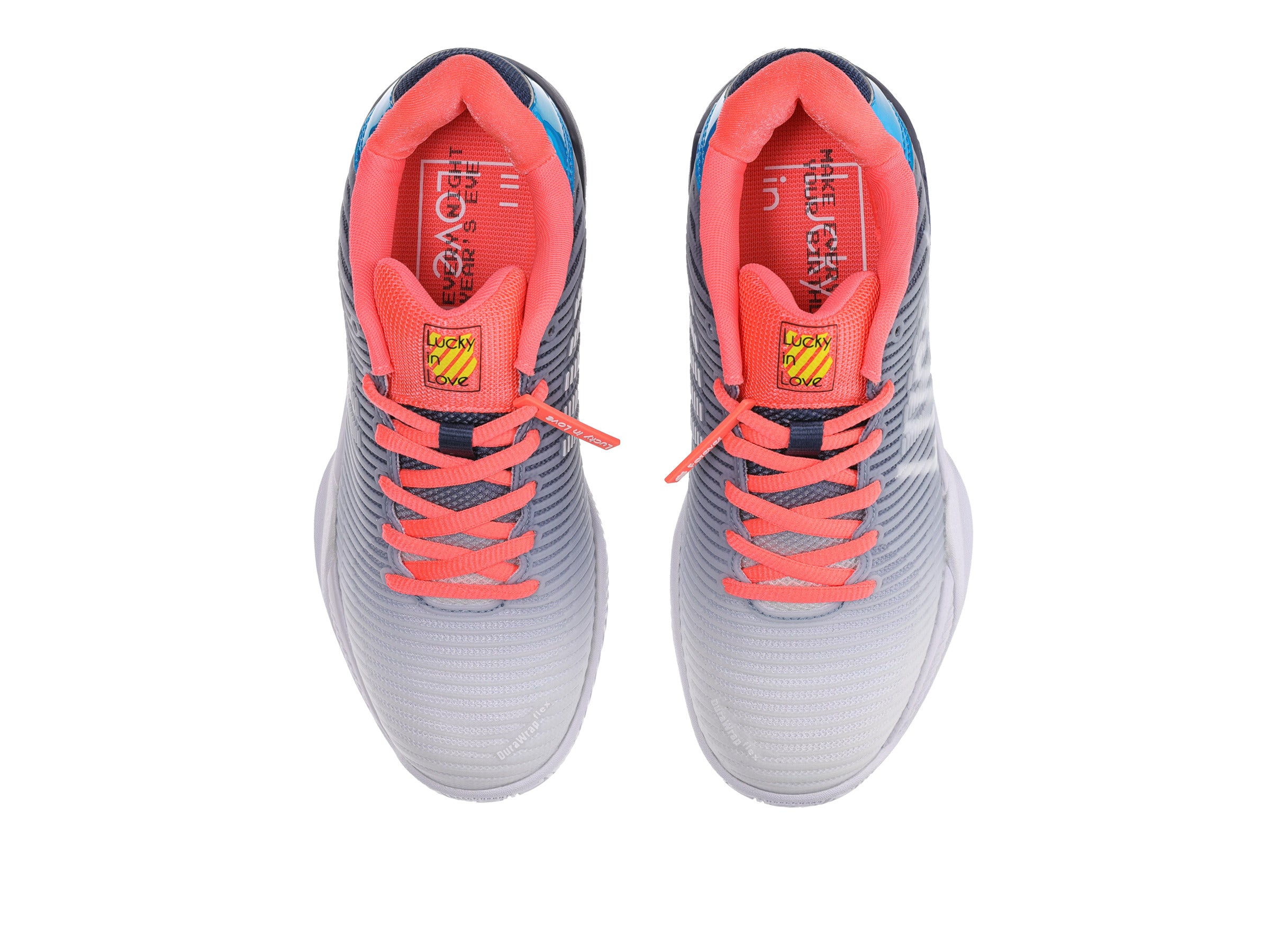 Hypercourt Express 2 Lucky in Love Women's Tennis Shoes - Dark Denim/White/Coral | Lightweight & Comfortable for Court Sports, Casual Wear & Gym Workouts