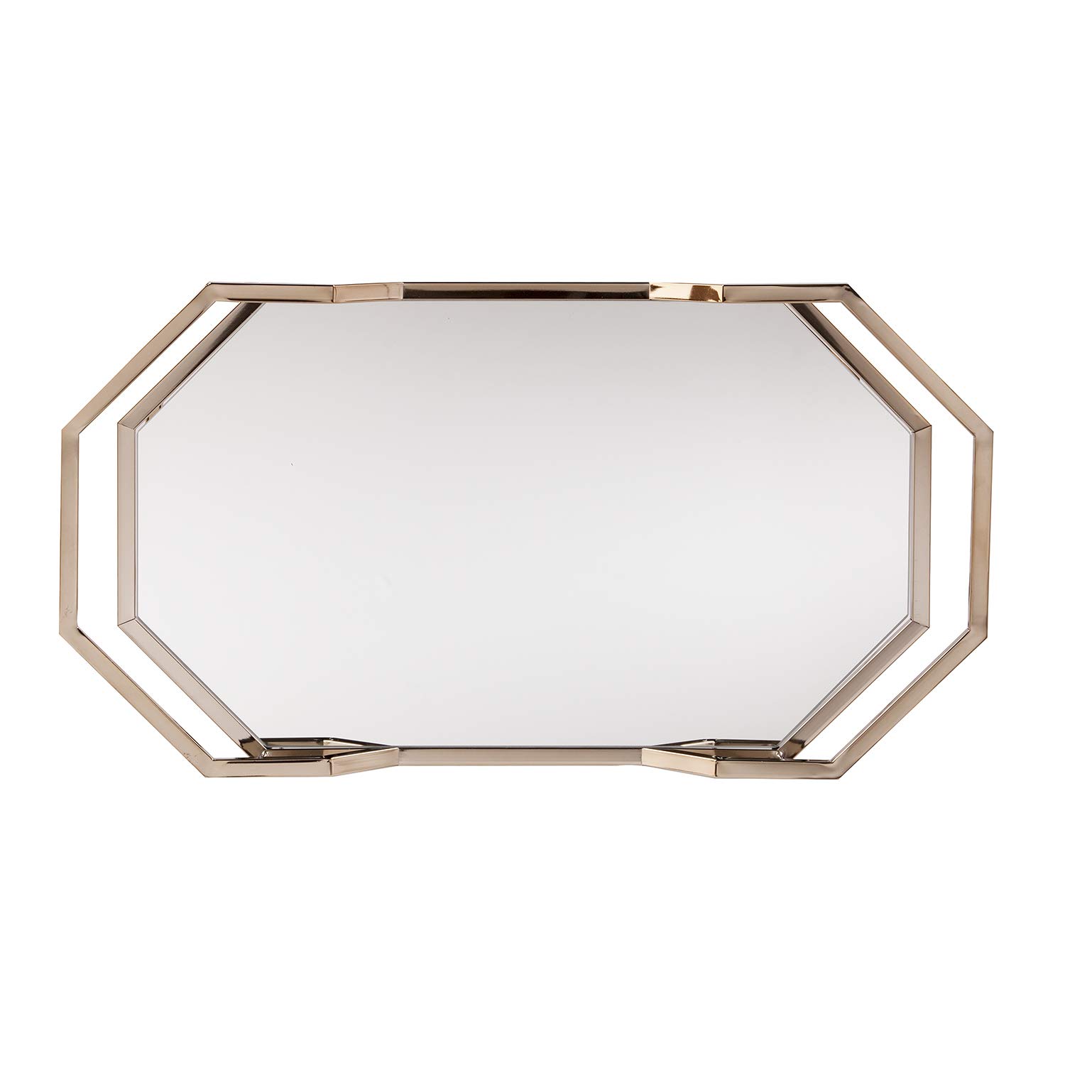 SEI Furniture Ari Art Serving Cart with Mirror - Champagne Gold - Rolling Bar Cart for Kitchen, Living Room, or Dining Room - Perfect for Entertaining, Storage, and Home Decor (AMZ1102ZH)
