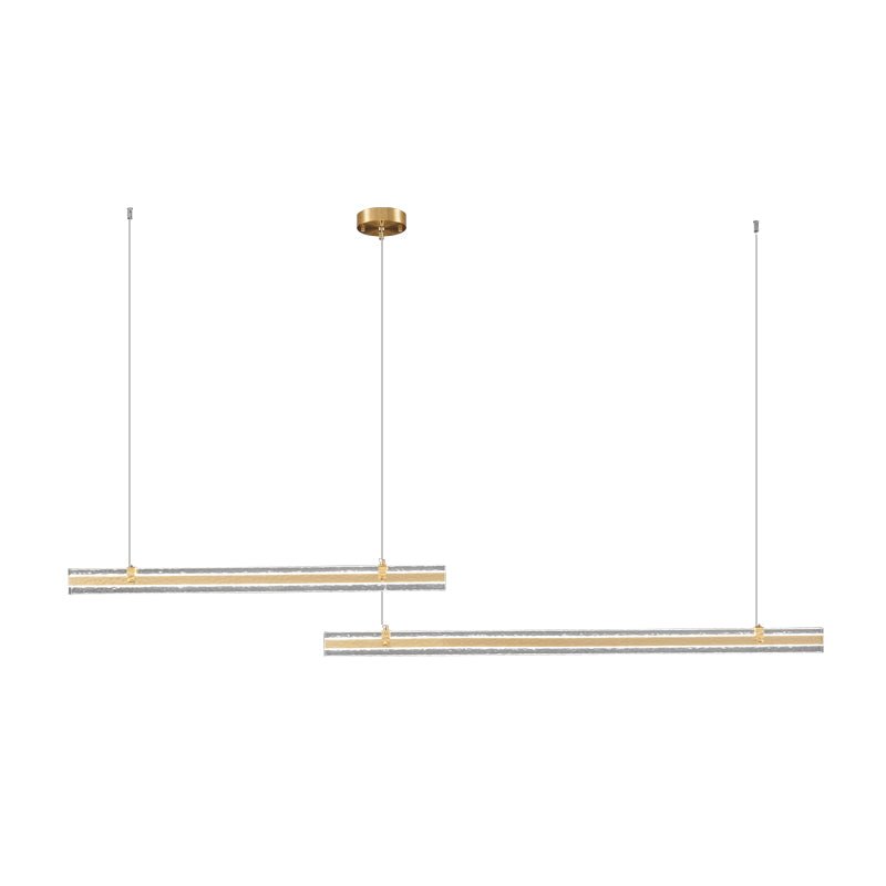 Modern Linear Ribbon Island Pendant Light - Sleek Minimalist Design for Kitchen, Dining Room & Bar Counter Lighting - Perfect for Home & Restaurant Decor
