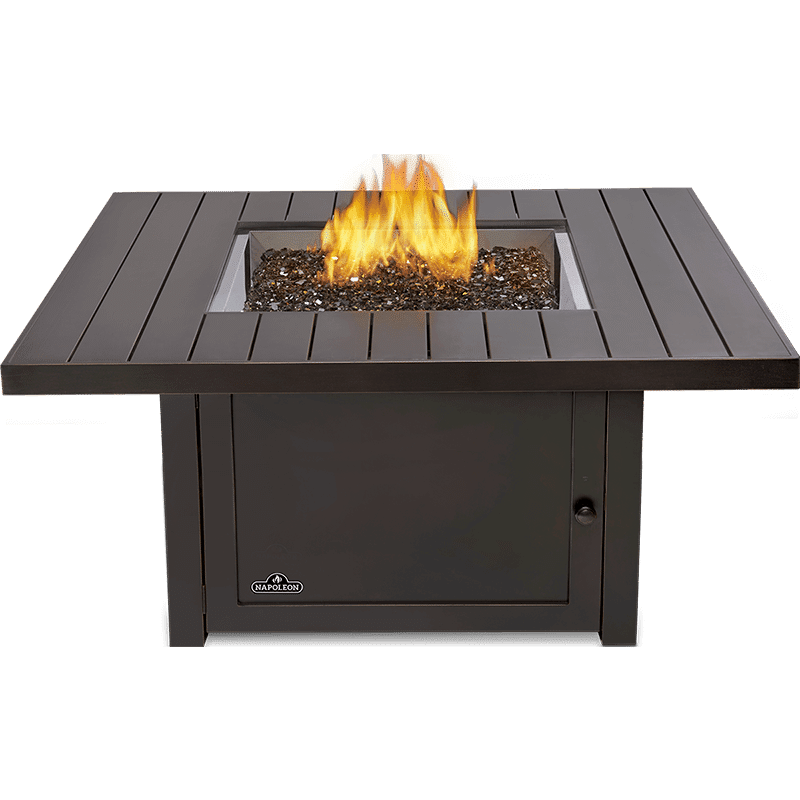 Napoleon St. Tropez Square Patio Flame Table - Outdoor Propane Fire Pit Table for Deck, Backyard, and Garden - Perfect for Entertaining and Relaxing