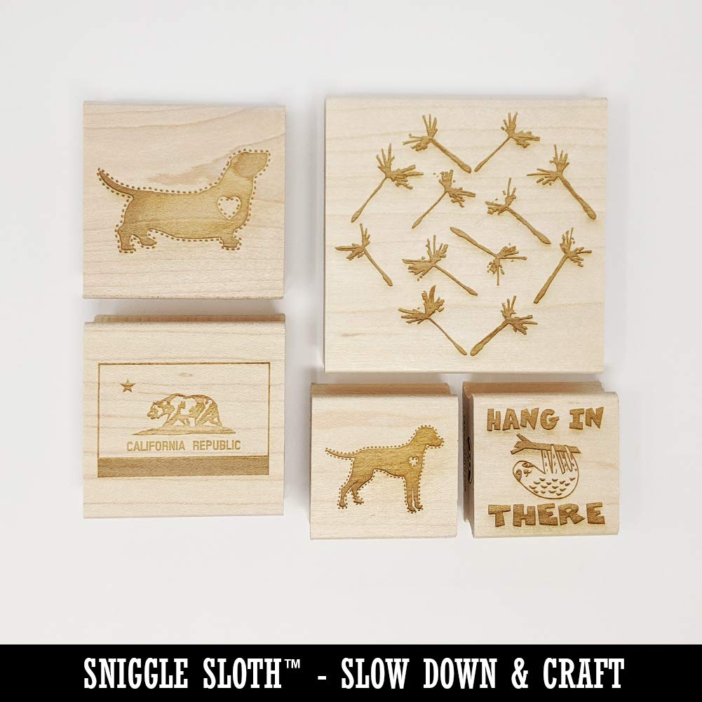 Hearts Square Rubber Stamp for DIY Crafting, Scrapbooking & Card Making - 2.75 Inch Large Stamp for Home Decor, Gift Wrapping & Stationery Projects