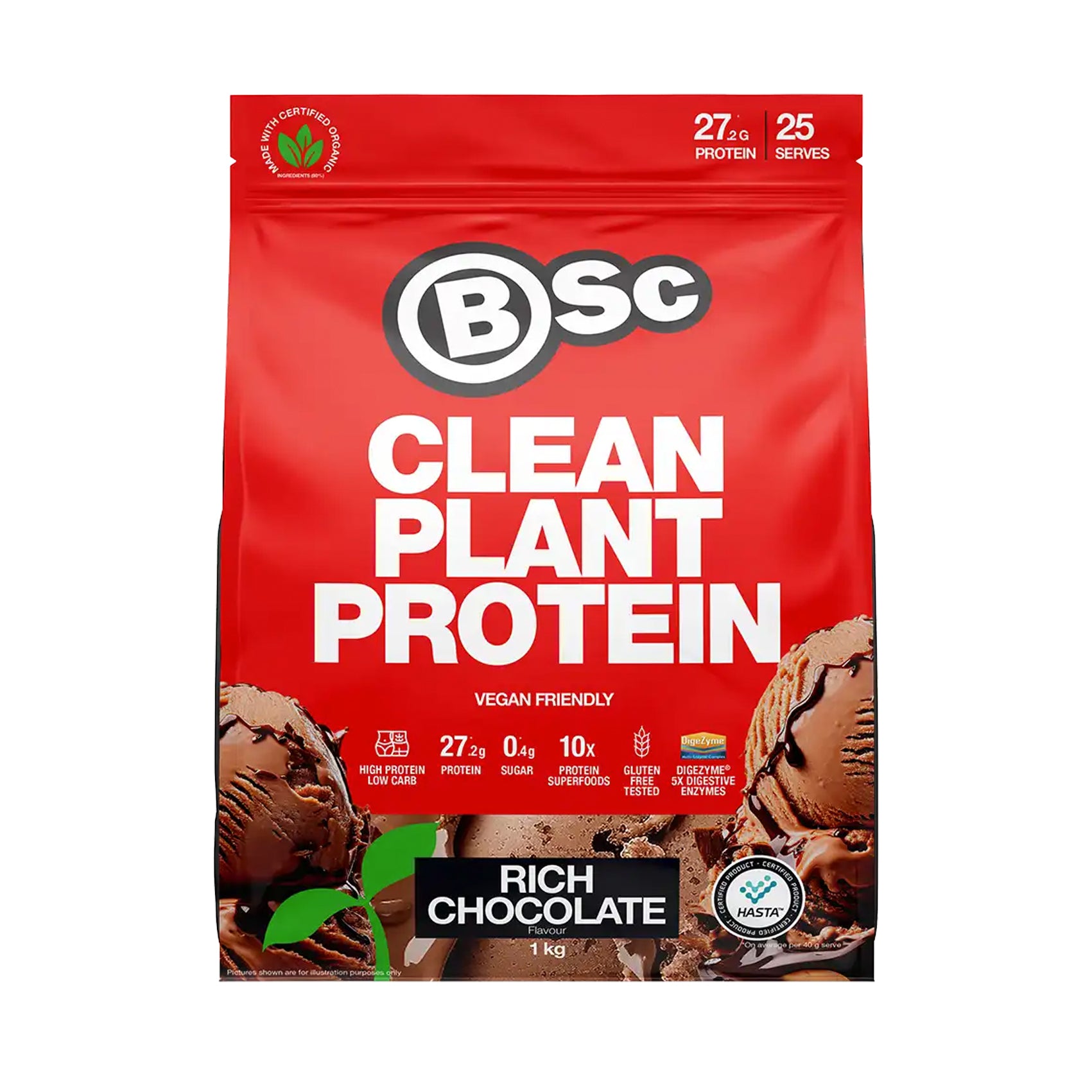 Body Science Clean Plant Protein Powder 1kg - Vegan Protein Supplement for Muscle Recovery & Weight Management | Ideal for Smoothies, Baking & Post-Workout
