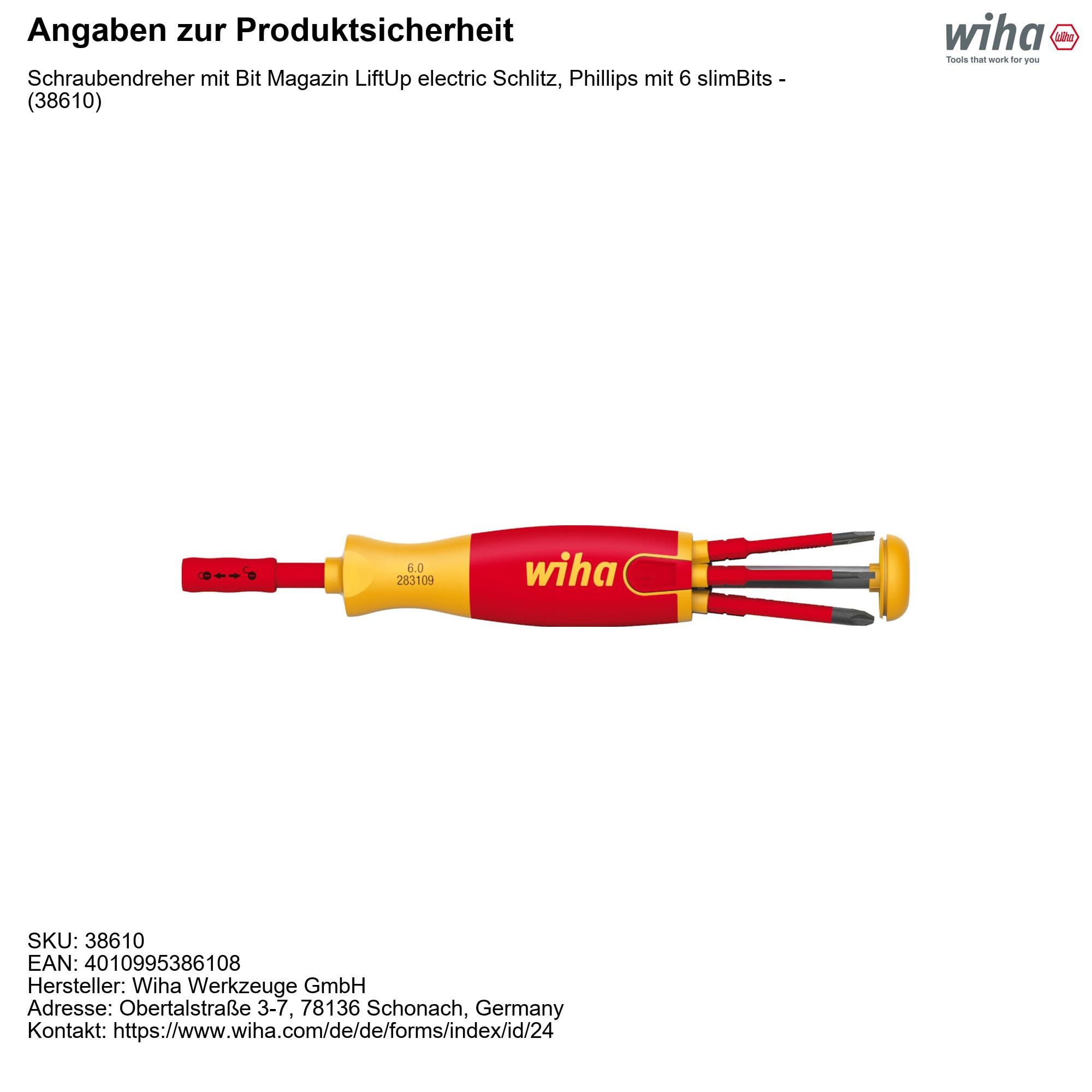 Wiha 9-Piece Hex Ball End Allen Key Set with Holder - SB 369 H9 Compact | Red/Yellow | Pozidriv Head | Nut Drivers & Screwdriver | Perfect for Electronics Repair & Home Improvement Projects