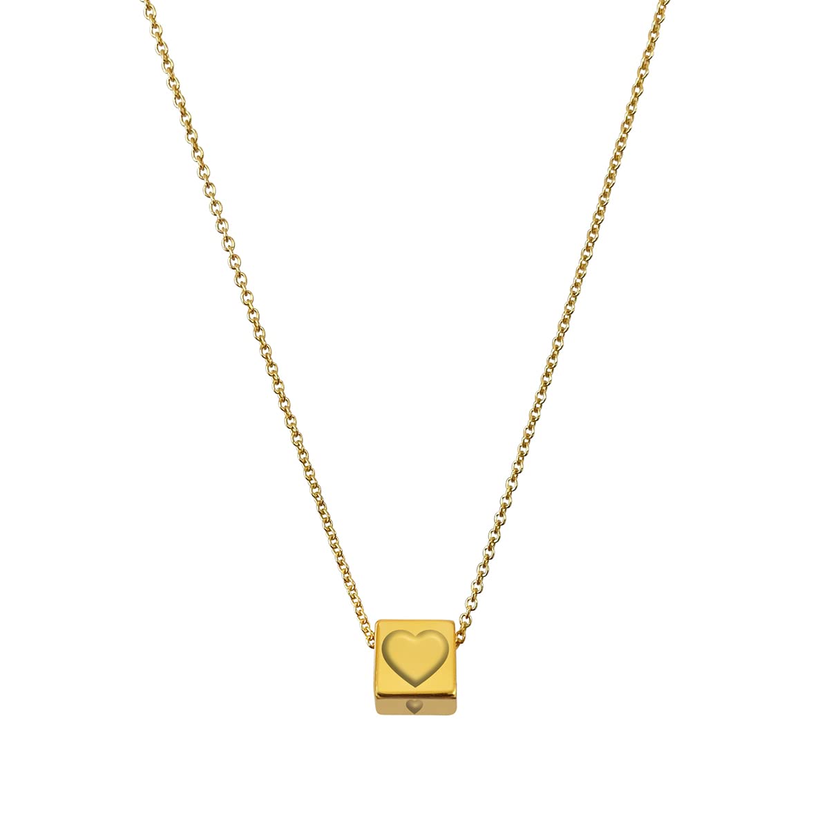 Cube Initial Necklace for Women - 18” Cable Chain Pendant Necklace | Handmade in USA | Personalized Jewelry Gift for Her | Perfect for Birthdays, Anniversaries & Special Occasions