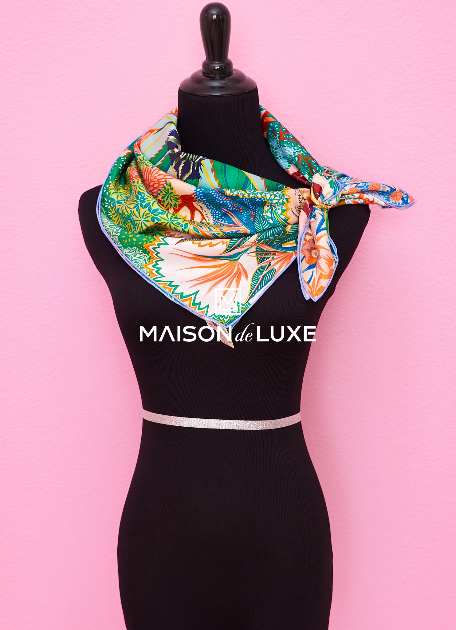 Hermes Mountain Zebra Green Twill Silk Scarf 90 cm - Luxury Fashion Accessory for Women, Perfect for Gifts, Parties & Special Occasions