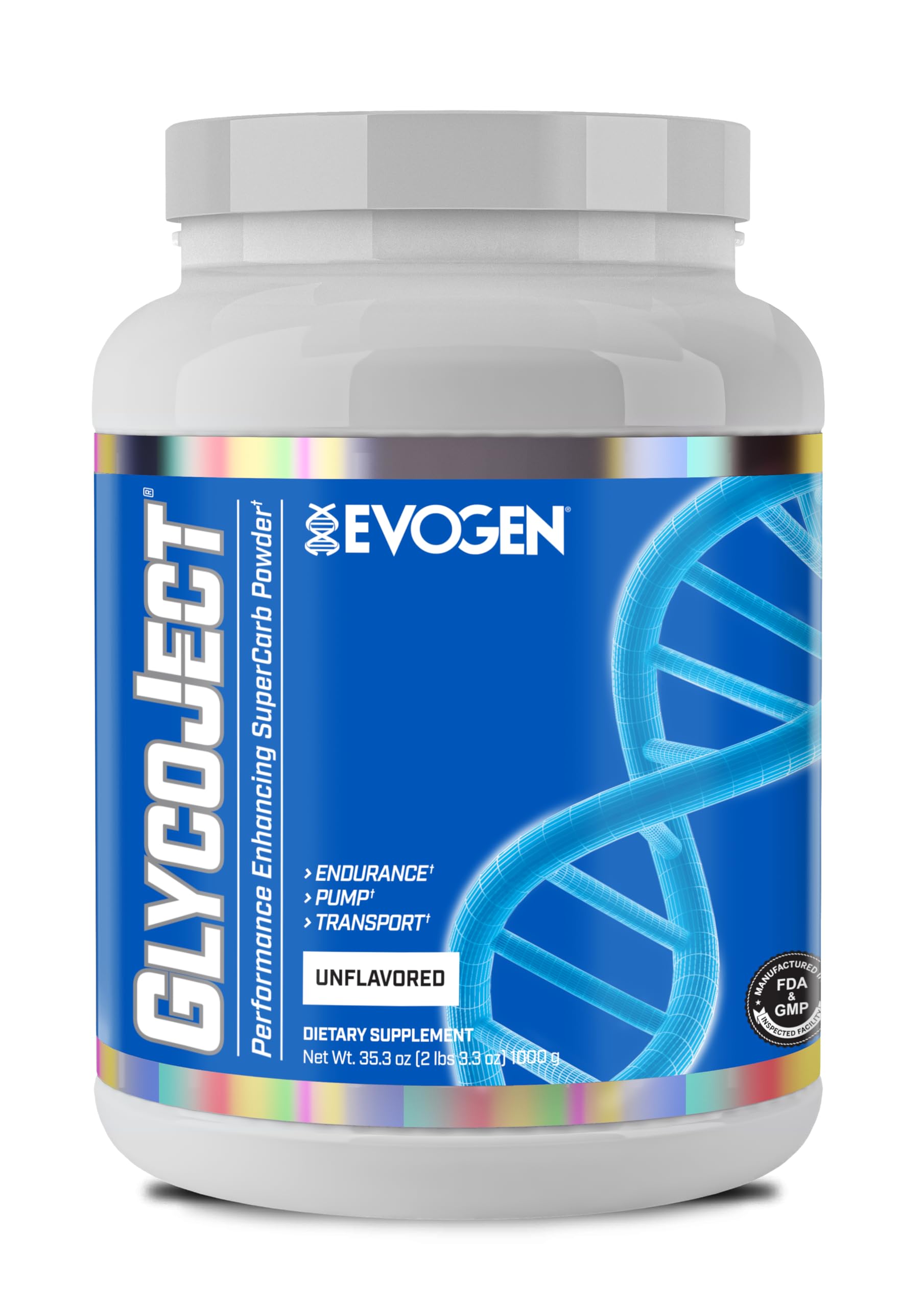 Evogen GlycoJect - Super Carb Powder | Fast Absorbing Carbohydrate Supplement for Workouts | Pre & Post Workout Energy Booster for Men & Women | Unflavored | 38 Servings | Ideal for Gym, Running & Endurance Training