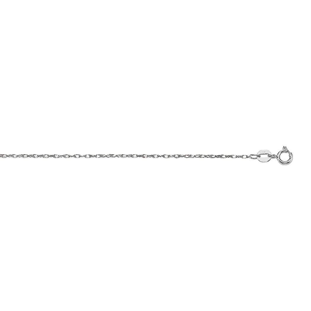 14K White Gold Sparkle Cut Pendant Rope Chain Necklace with Spring Ring Clasp - 16 Inch Jewelry for Women & Men - Perfect for Weddings, Anniversaries, and Special Occasions