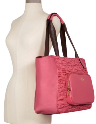 Coach Court Tote Bag with Ruching Detail - Stylish Leather Handbag for Women, Perfect for Work, Travel & Everyday Use