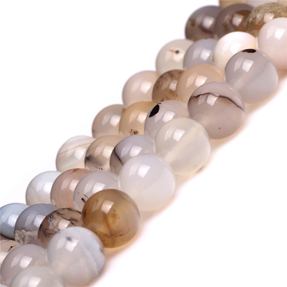 12mm Natural Gray Agate Beads for Jewelry Making - 15