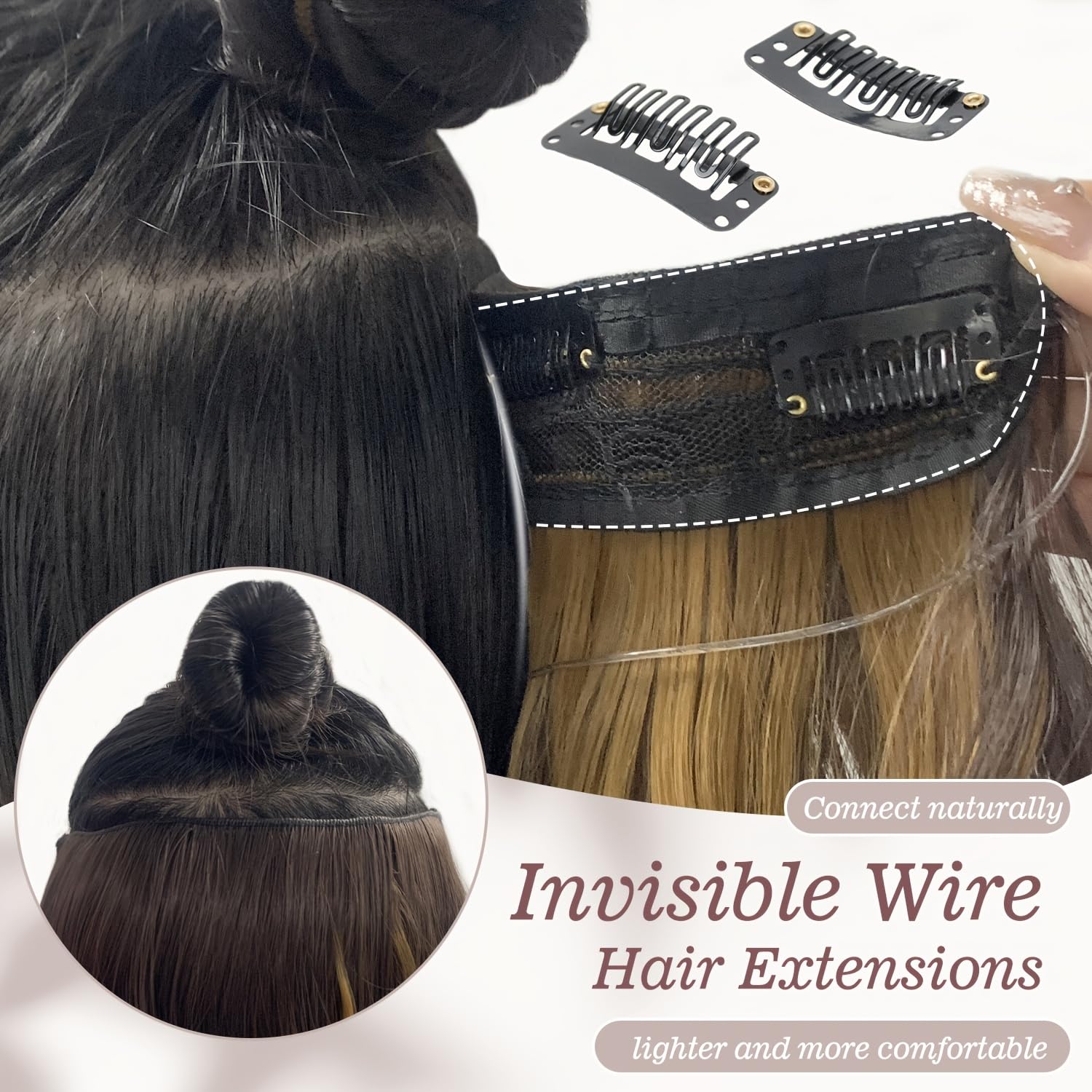 CHANDERKASH 24 Inch Synthetic Curly Hair Extensions with 5 Clips - 1 Piece Human Hair Weave for Women | Perfect for Parties, Weddings & Daily Styling