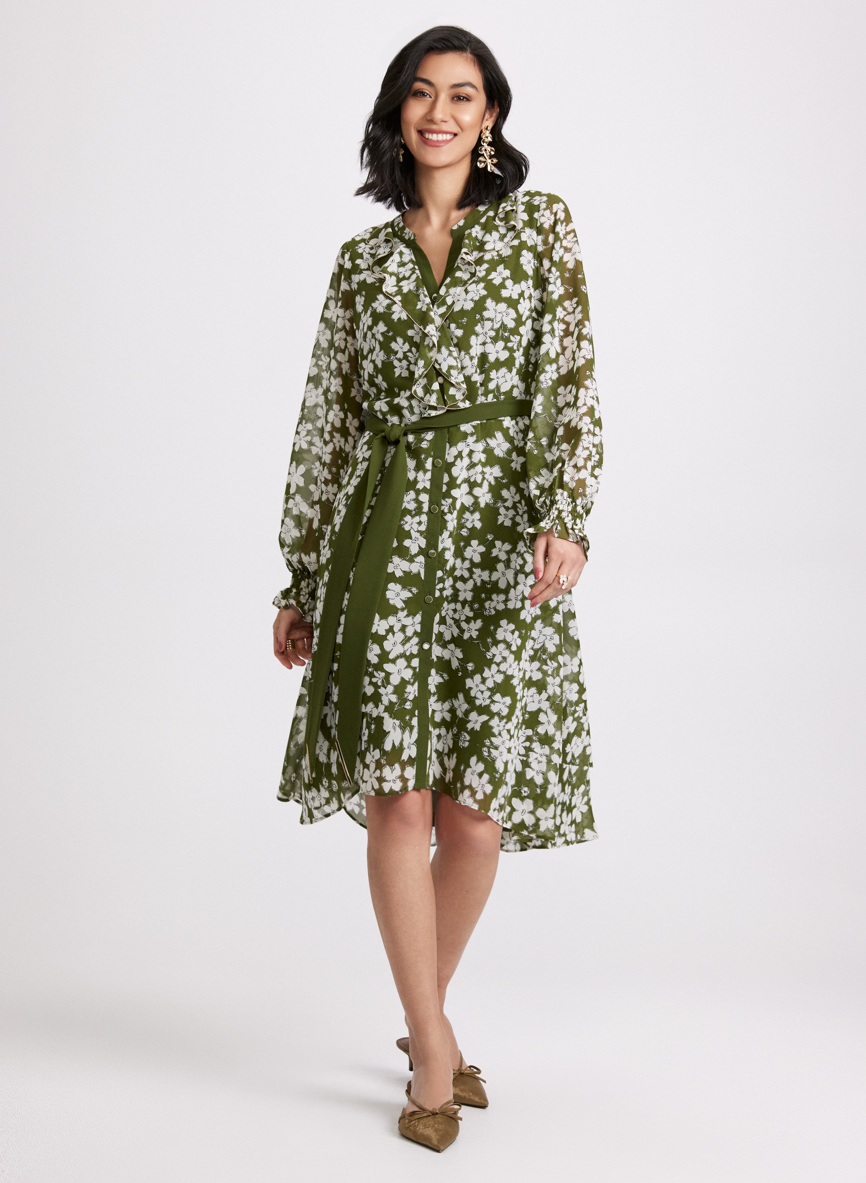 Floral Beaded Trim Dress for Women - Elegant Summer Party & Wedding Guest Outfit