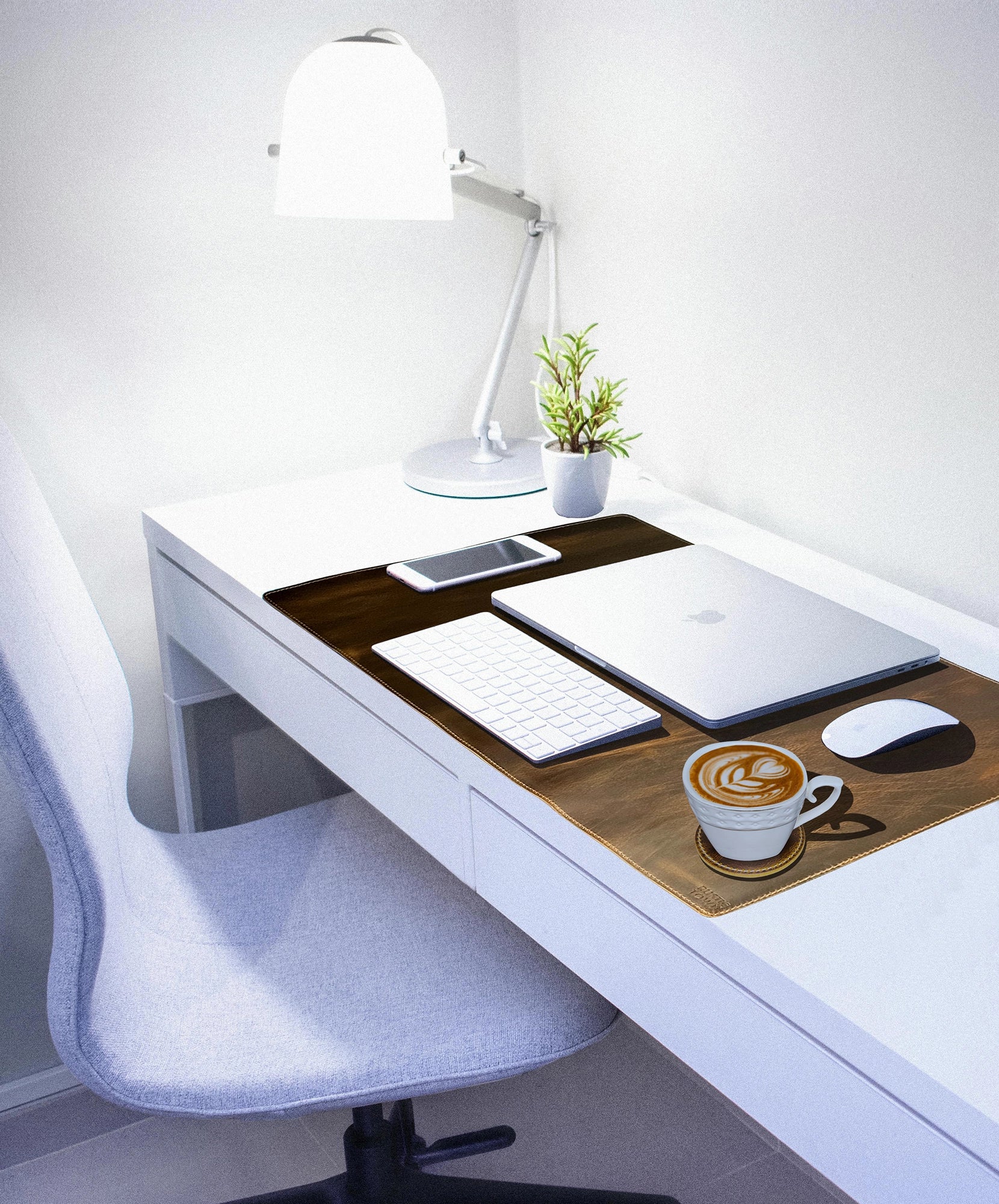 Premium Leather Desk Mat & Mouse Pad for Laptop, Office & Home - Non-Slip Work Surface for Writing, Typing & Gaming