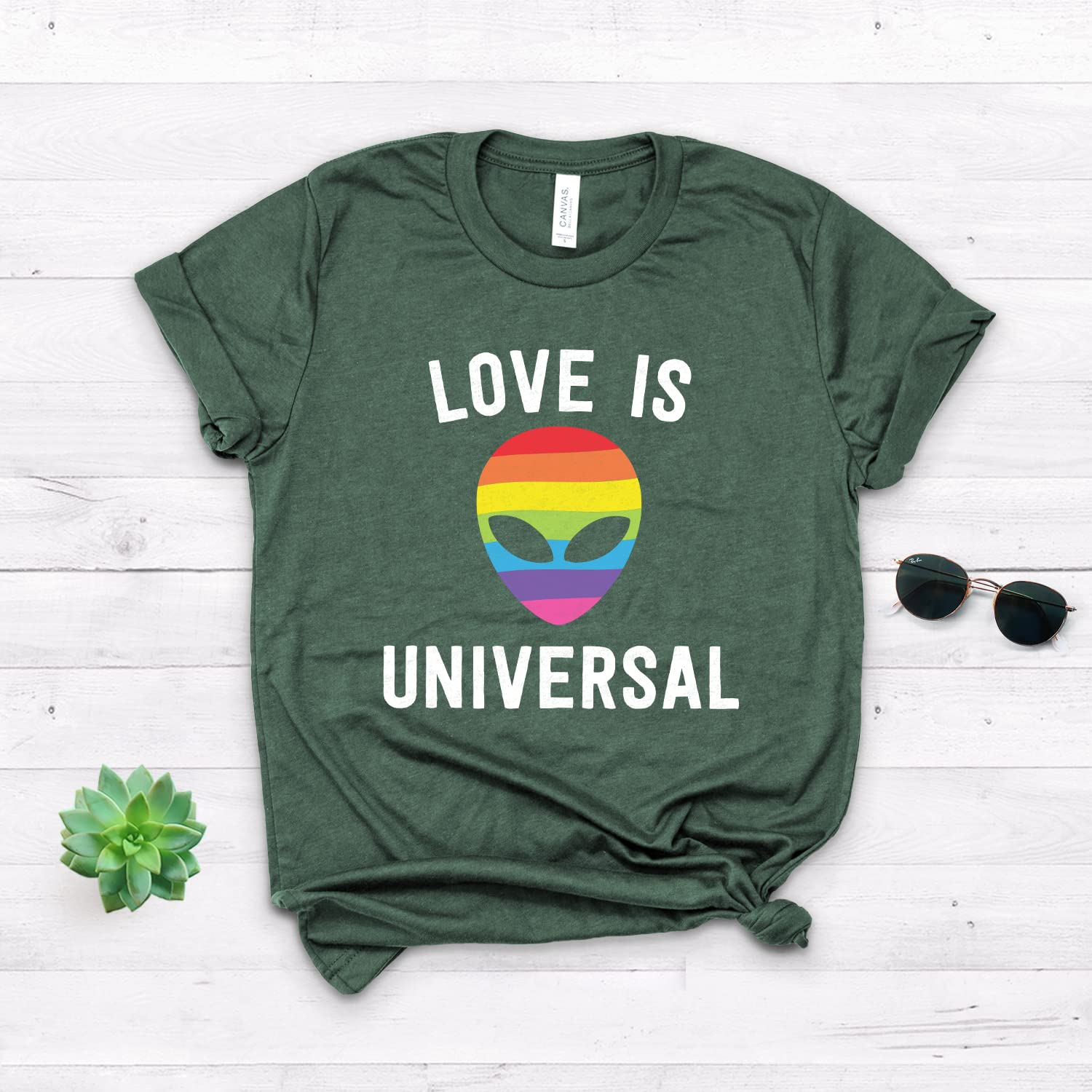 Love Is Universal T-Shirt - LGBT Pride Shirt with Heart Design - Unisex Softstyle Tee for Gay Pride, Equality & Love - Perfect for Pride Parades, LGBTQ Events & Everyday Wear