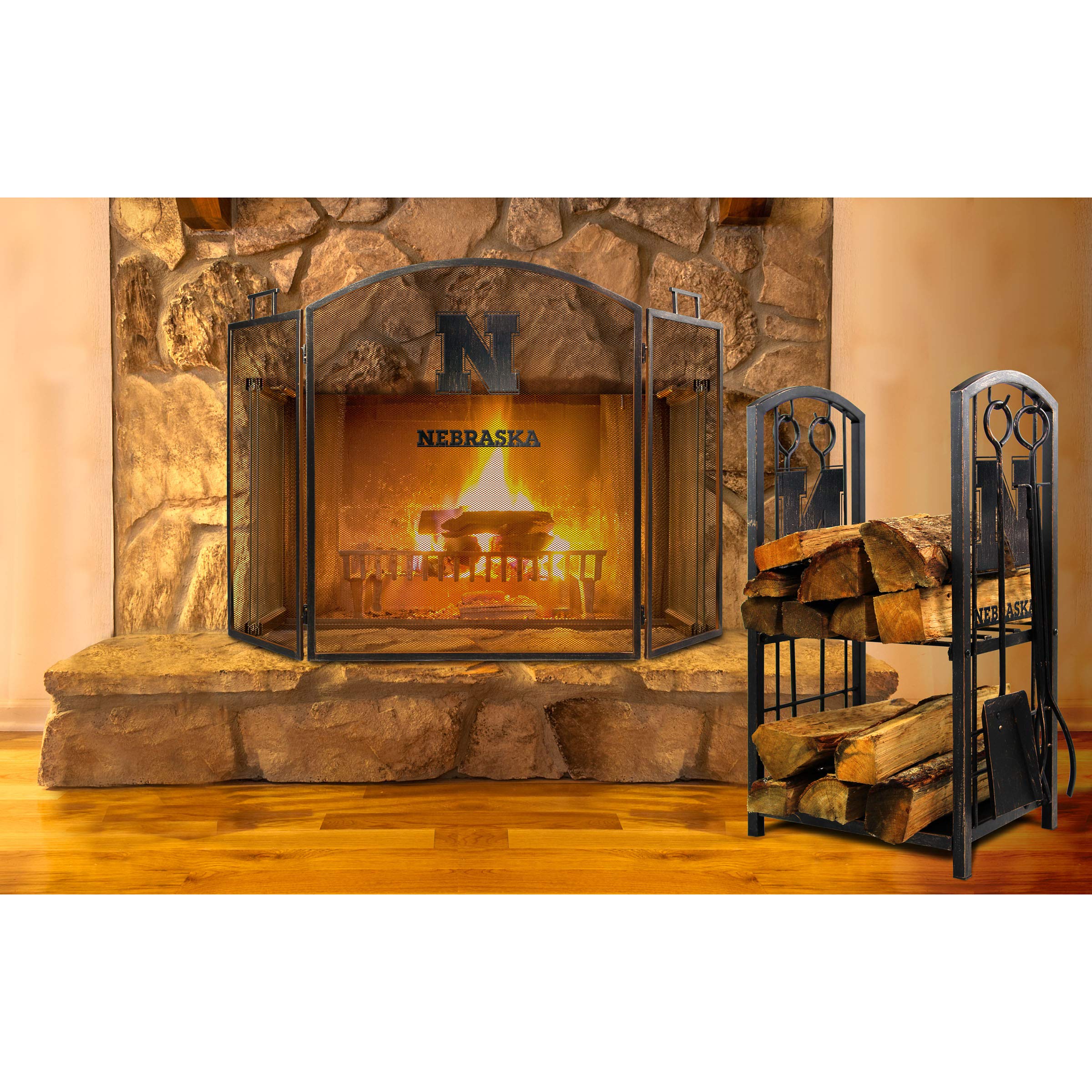 Official NCAA Licensed Fireplace Screen - College Sports Team Decor for Game Day & Home Decor - Perfect for Living Room, Man Cave, and Sports Bar