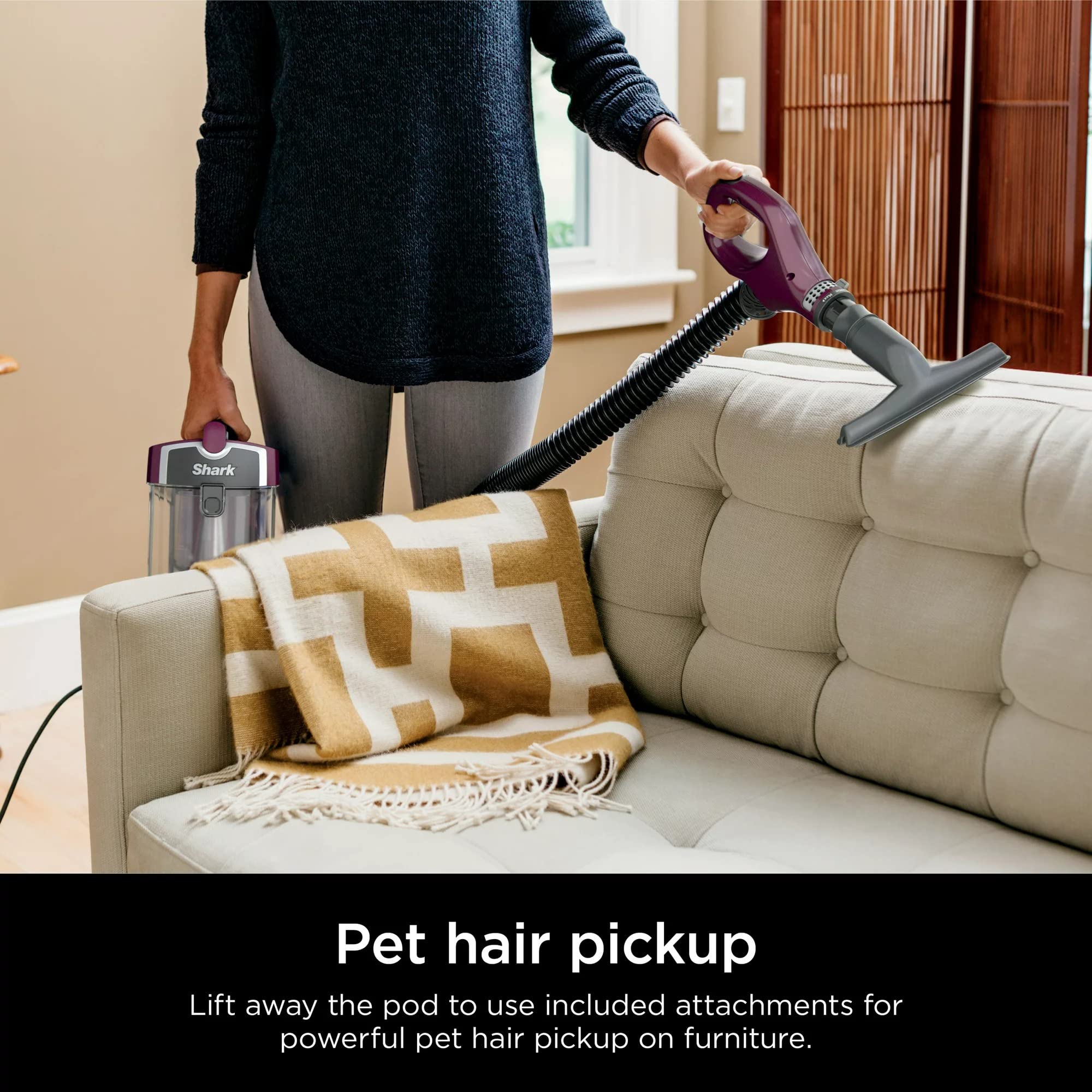 SHARK CU530 Navigator Lift-Away Upright Vacuum Cleaner | Self-Cleaning Brushroll | Powerful Suction | Lightweight Design | Certified Renewed (Red) | Perfect for Hardwood Floors, Carpets & Pet Hair Removal