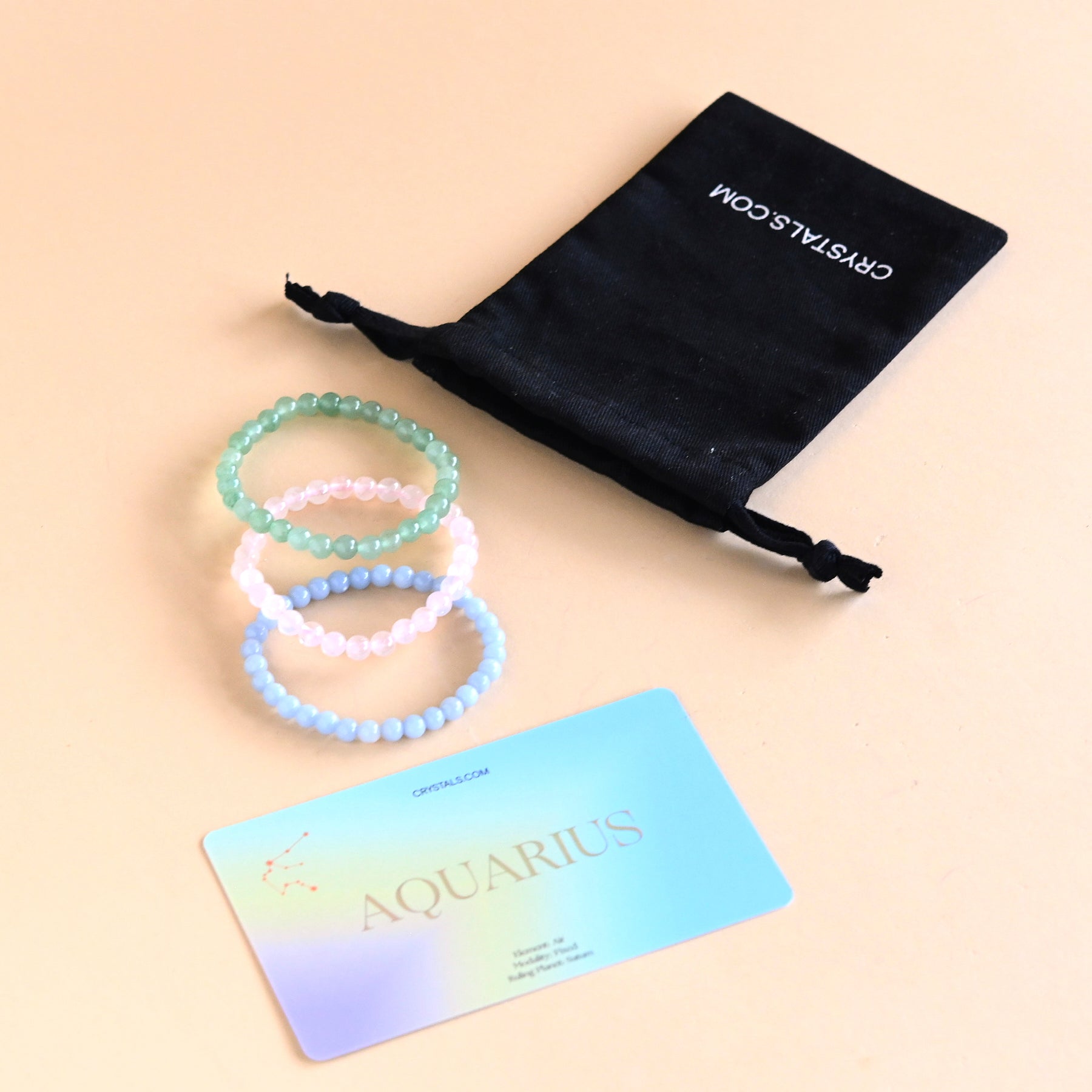Aquarius Zodiac Bracelet Trio Set - Sterling Silver Adjustable Star Sign Bracelets for Women - Perfect for Birthdays, Gifts & Daily Wear