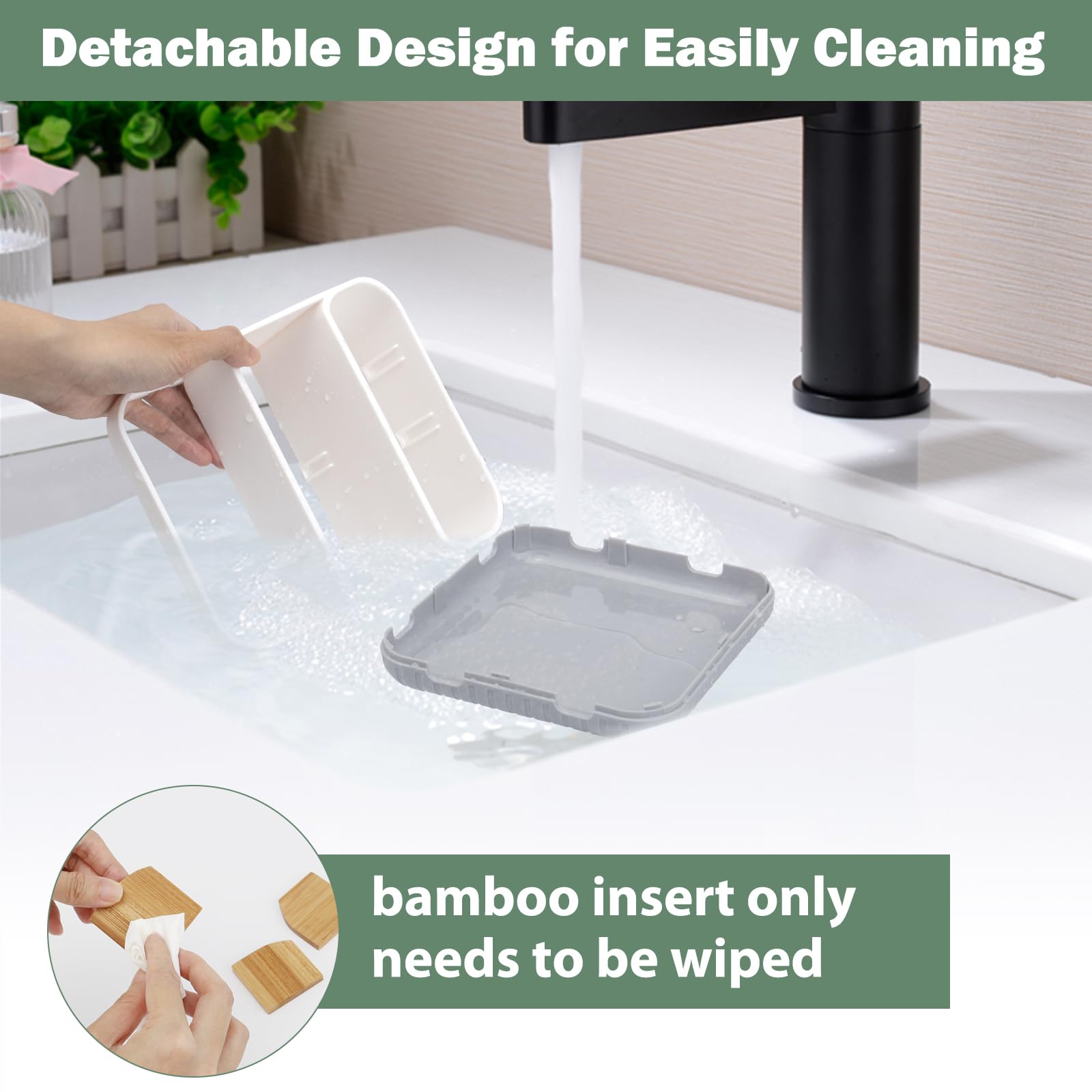 Chintu 6-Slot Toothbrush Holder for Bathroom Countertop - Electric Toothbrush Organizer with Toothpaste Storage, White | Perfect for Kids & Family Bathroom Organization, Vanity Storage Solution