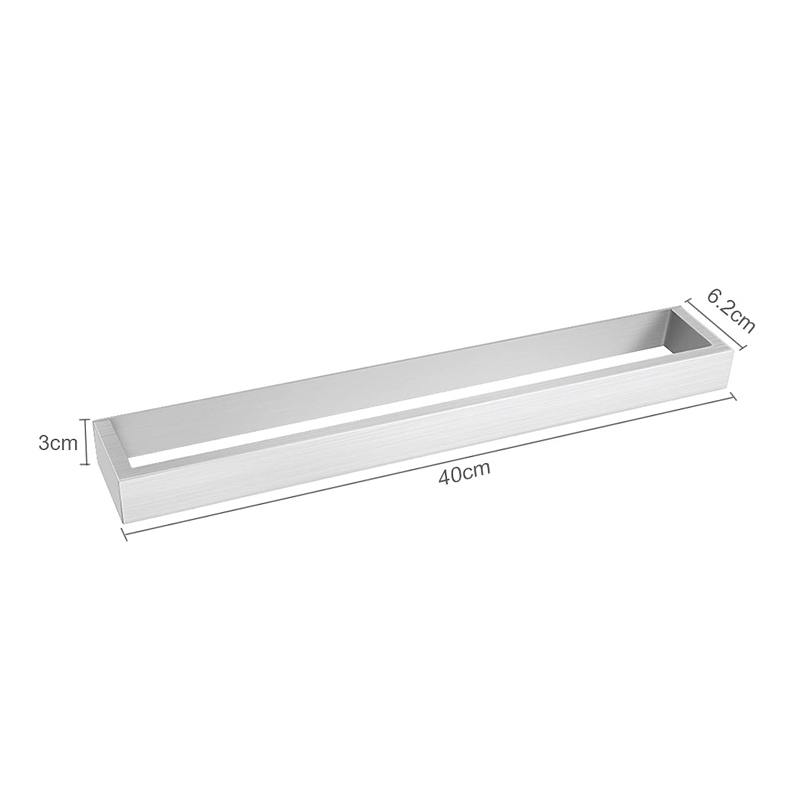 40cm Self-Adhesive Stainless Steel Hand Towel Rail - Black Bathroom Towel Rack Holder for Kitchen, Bathroom & Home - Perfect for Washcloths, Face Towels & Small Linens - Space Saving & Rustproof Design