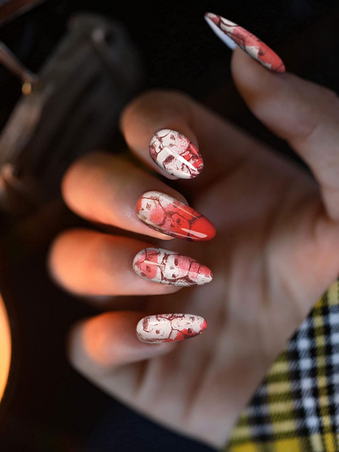 Halloween Nail Art Stickers - Waterproof Skull Blood Gel Nail Polish Strips & Full Wrap Decals (UV/LED Lamp Required) | Perfect for Spooky Nail Designs, Costume Parties & Halloween Events