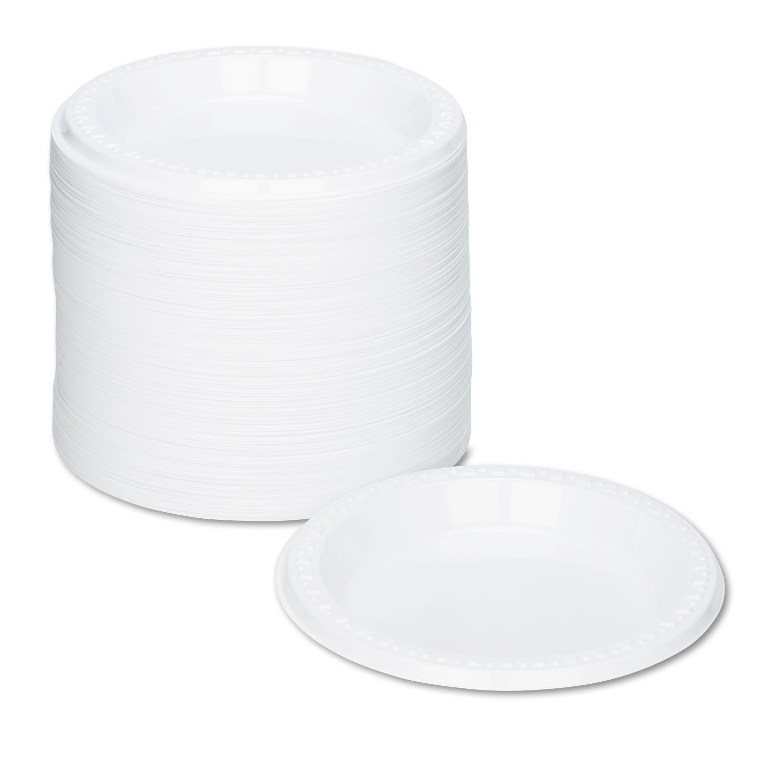 Table-Mate 6-Inch Reusable & Disposable Plastic Plates - 125 Pack - Durable Dinner Plates for Parties, Picnics & Catering - BPA-Free Plastic Tableware