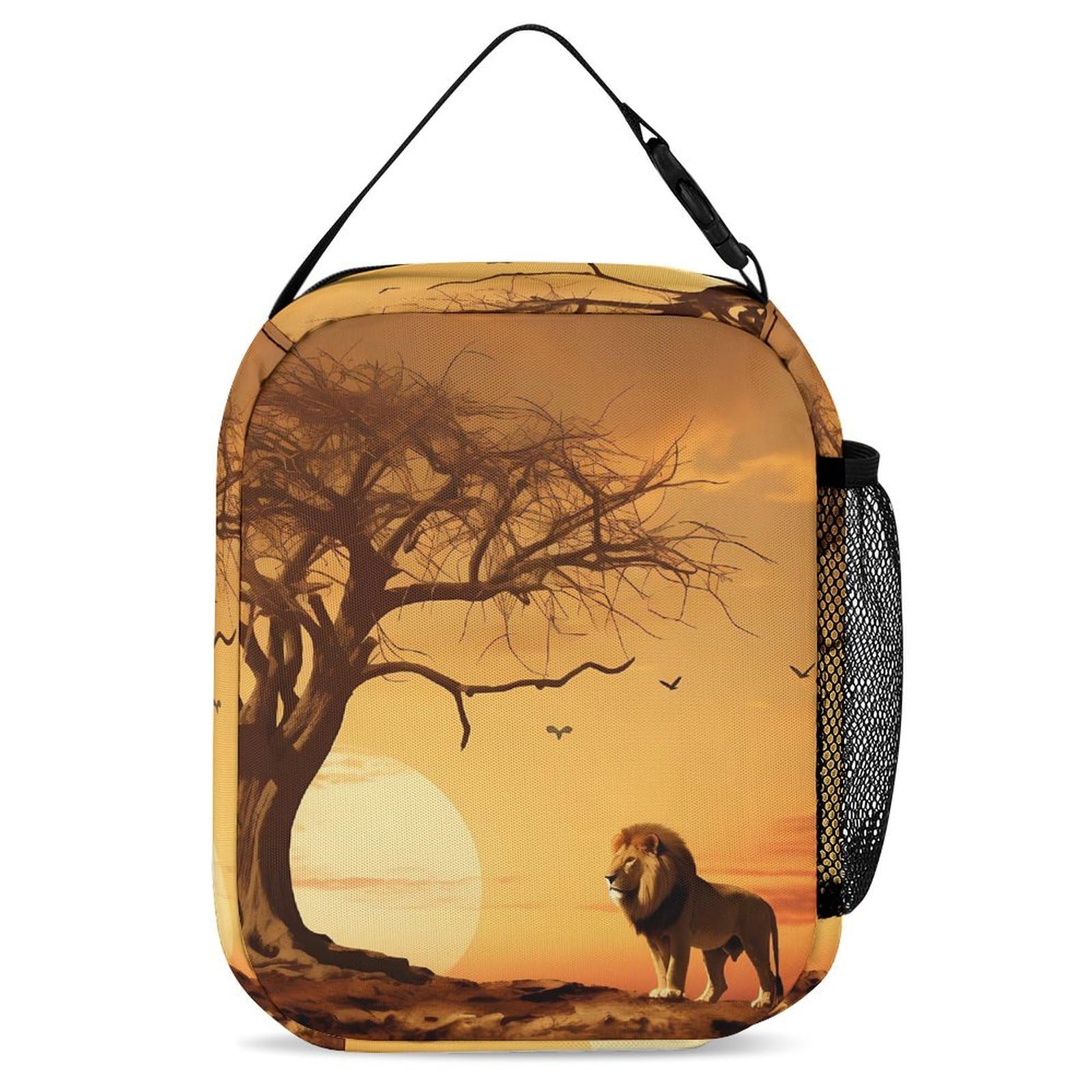 King Lion 3-Piece Backpack Set - Laptop Daypack, Insulated Lunch Tote Bag & Pencil Case for Work, School & Travel | Durable & Stylish for Professionals & Students