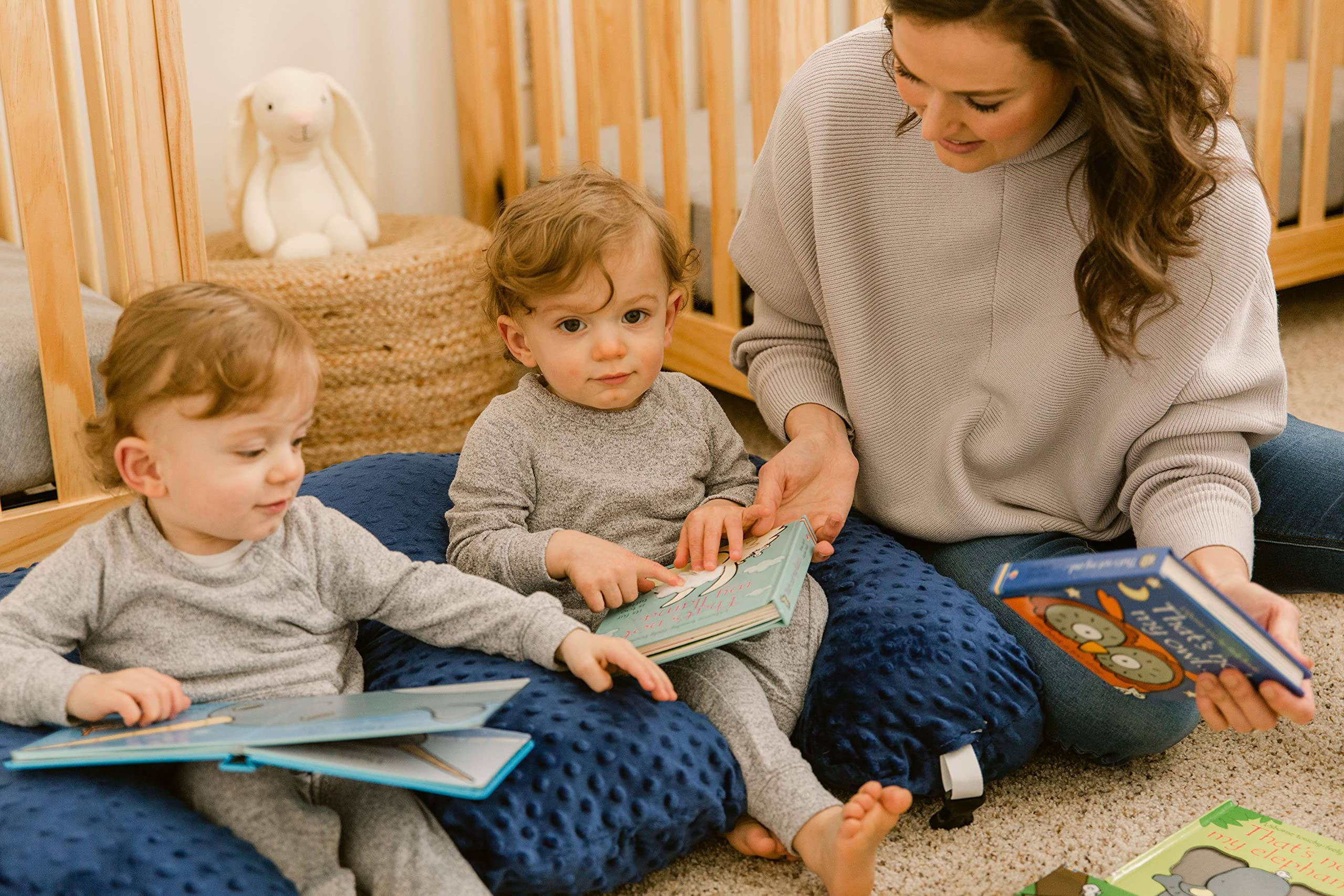 Twin Z Pillow Navy Blue - 6-in-1 Nursing Pillow for Breastfeeding, Bottle Feeding, Tummy Time, Reflux Relief & Support | Perfect for Newborns, Twins & Moms (Home, Hospital & Travel Use)