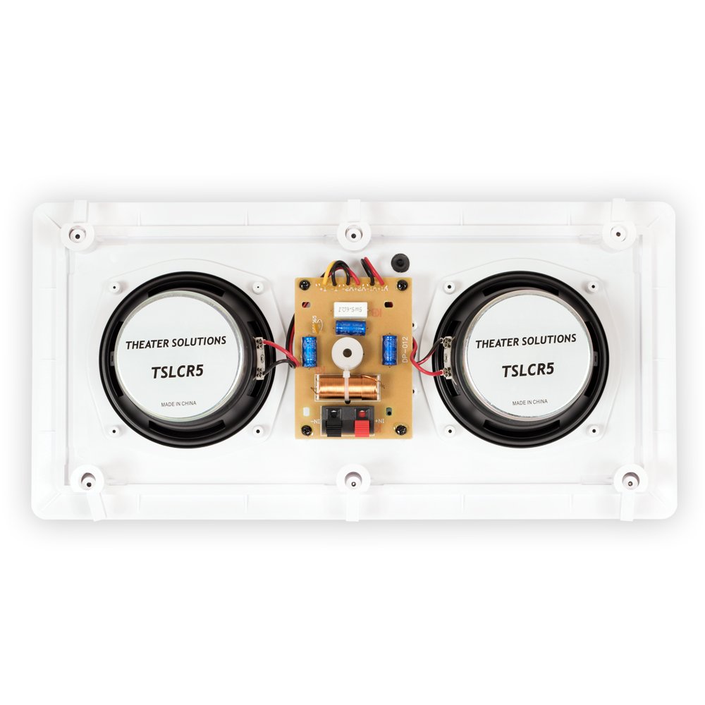 Theater Solutions TSLCR5 In-Wall Speakers - 2-Piece Home Theater Surround Sound System for Immersive Movie Nights & Music Listening