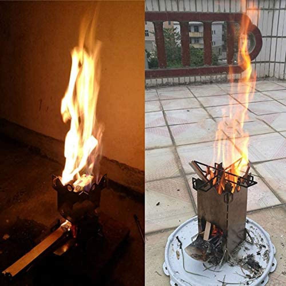 Portable Stainless Steel Wood Burning Camping Stove - Collapsible Outdoor Tent Stove for Backpacking, Hiking & Survival Cooking | Perfect for Campfires, Picnics & Emergency Preparedness