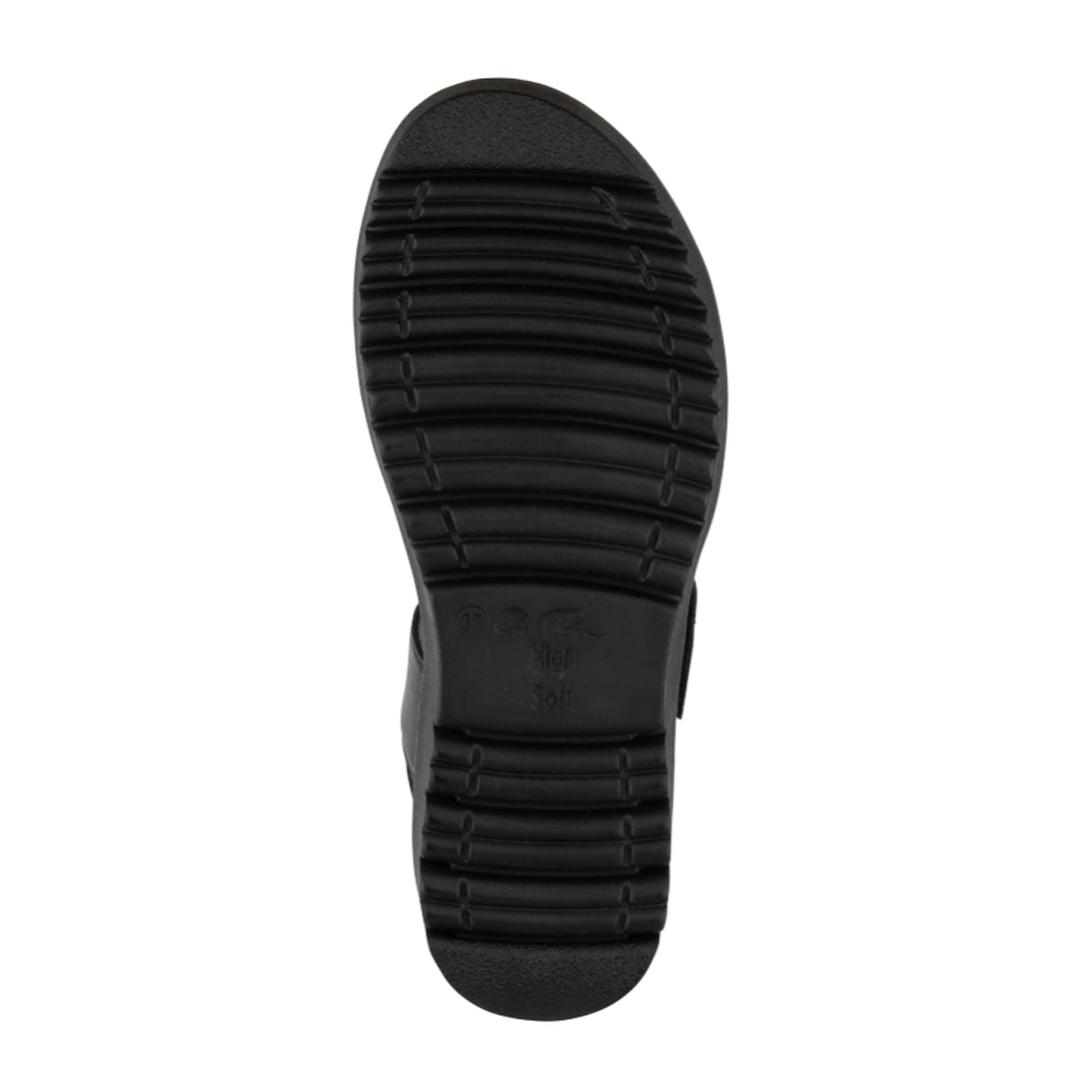 Ara Bayview Women's Wedge Sandals - Black Nappa Leather Comfortable Summer Shoes for Beach, Vacation & Casual Outings
