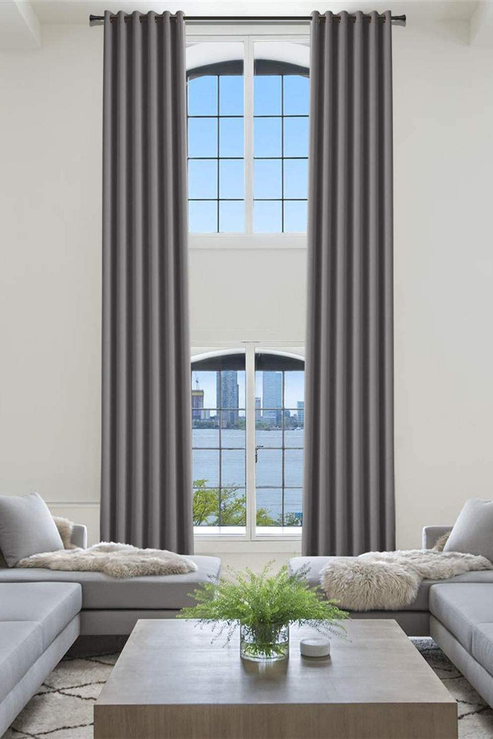 Extra Long Blackout Curtains 240 Inches - Thermal Insulated Darkening Drapes for Living Room & Bedroom, 50