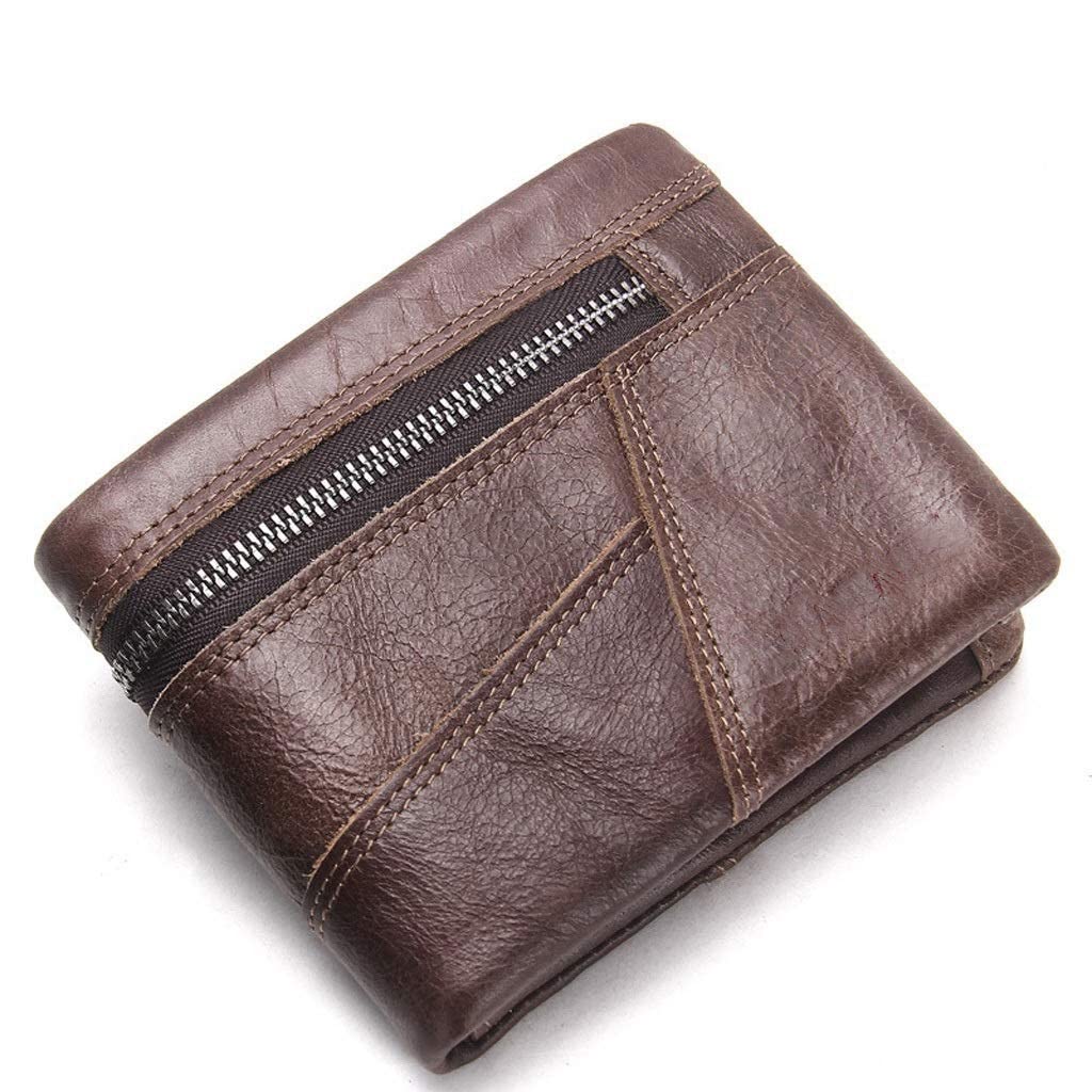 Premium Genuine Leather Slim Zipper Business Credit Card Holder - RFID Blocking Travel Wallet with Clear ID Photo Slot - Perfect for Men & Women, Office, Business Trips & Daily Use