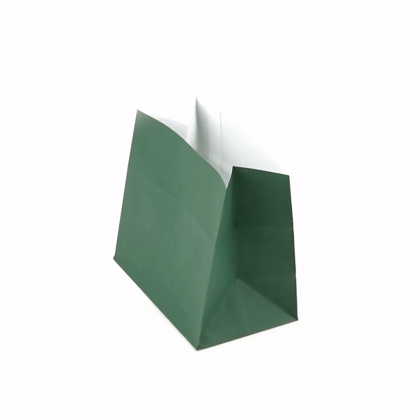 Eco-Friendly Forest Green Paper Snack Bags 3.75