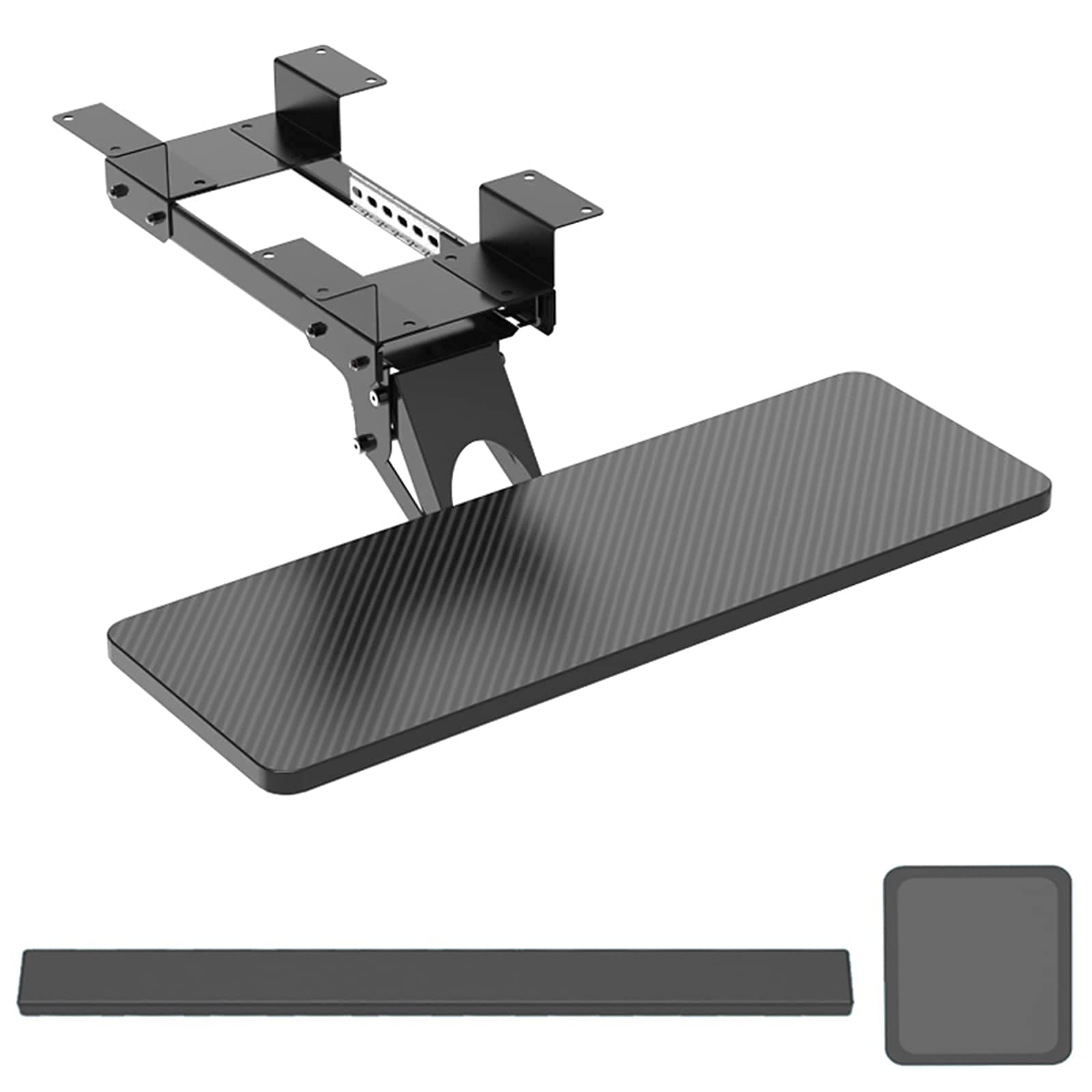Ergonomic Under Desk Keyboard Tray with Adjustable Slide-Out Drawer & Gel Wrist Pad - Computer Workstation Accessory for Office, Gaming & Home Use