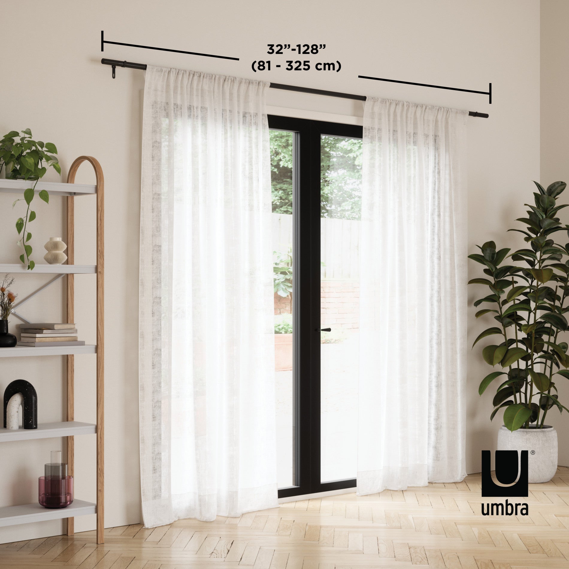 Zen Blackout Curtain Rod - Heavy Duty Adjustable Window Drapery Rod for Bedroom & Living Room - Perfect for Light Blocking & Privacy